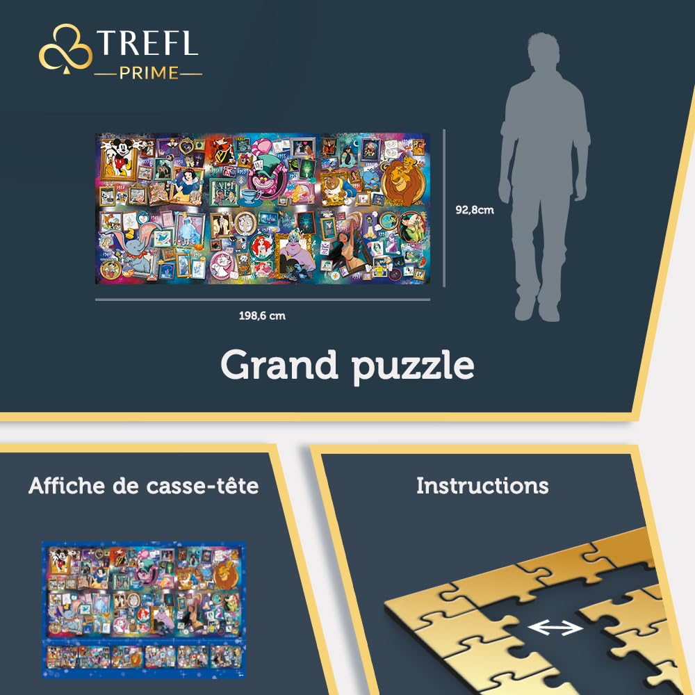 Trefl Prime - Puzzle UFT: Disney, The Greatest Disney Collection - 9000 Pièces, Grand Puzzle, Bio, EKO, Collage avec des Personnages de Contes de Fées, Divertissement pour Enfants à Partir de 12 Ans