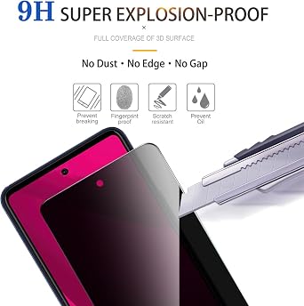 2 Pack Privacy Screen Protector for T-Mobile Revvl 7 Pro 5G