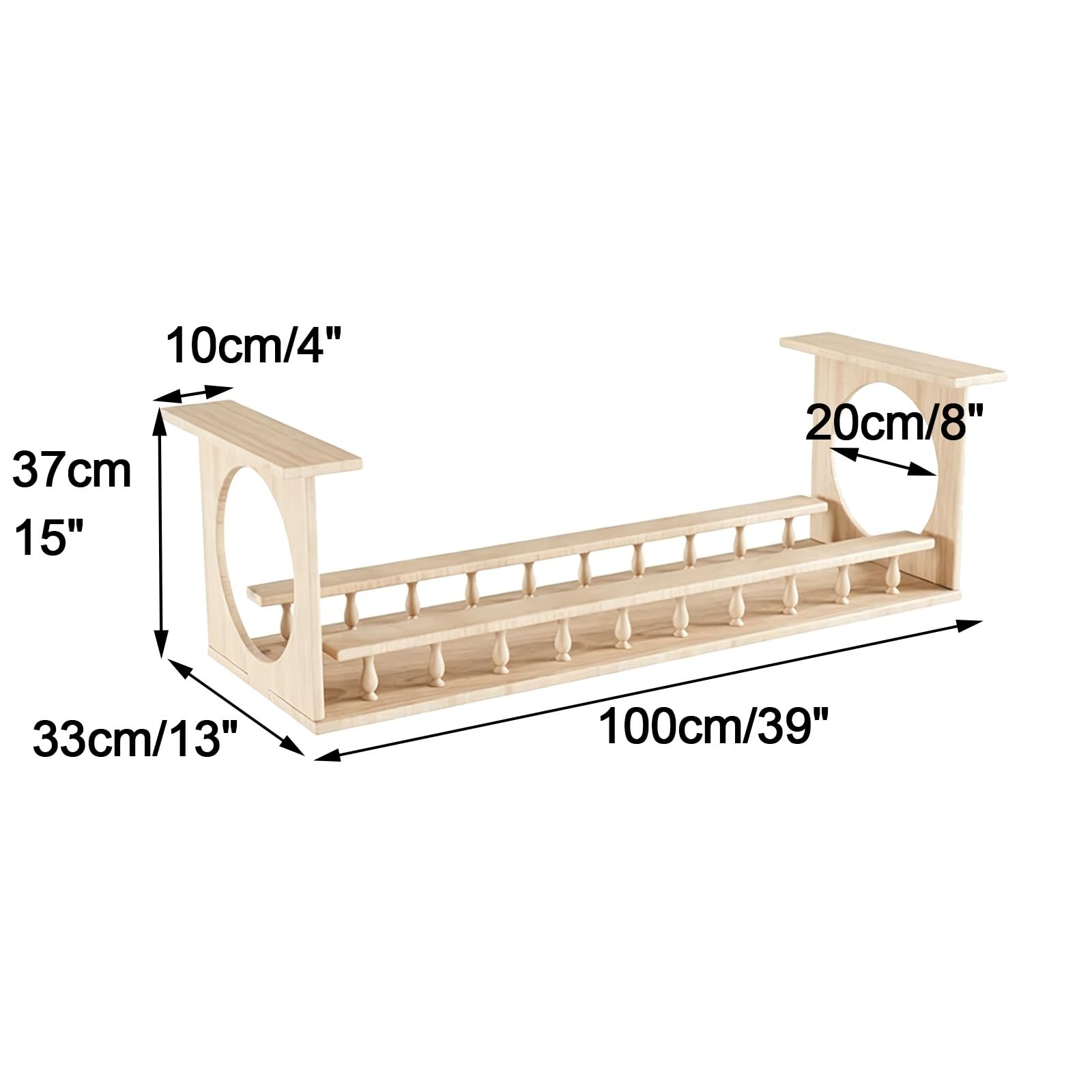 Katzenbrücke Zur Deckenmontage, Massive Holz Katzenmöbel, mit Zaun zum Spielen und Entspannen für Wohnungskatzen