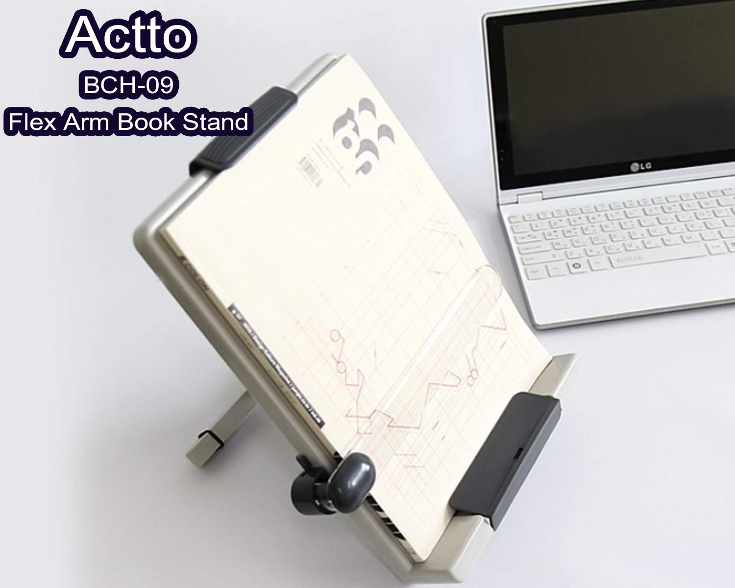 Amazon.co.jp: Actto フレックスアームブックスタンド BCH-09 18段アングルブックタブレット PCホルダー 読書用 学校  オフィス 図書館デスク用 韓国製品 : 文房具・オフィス用品