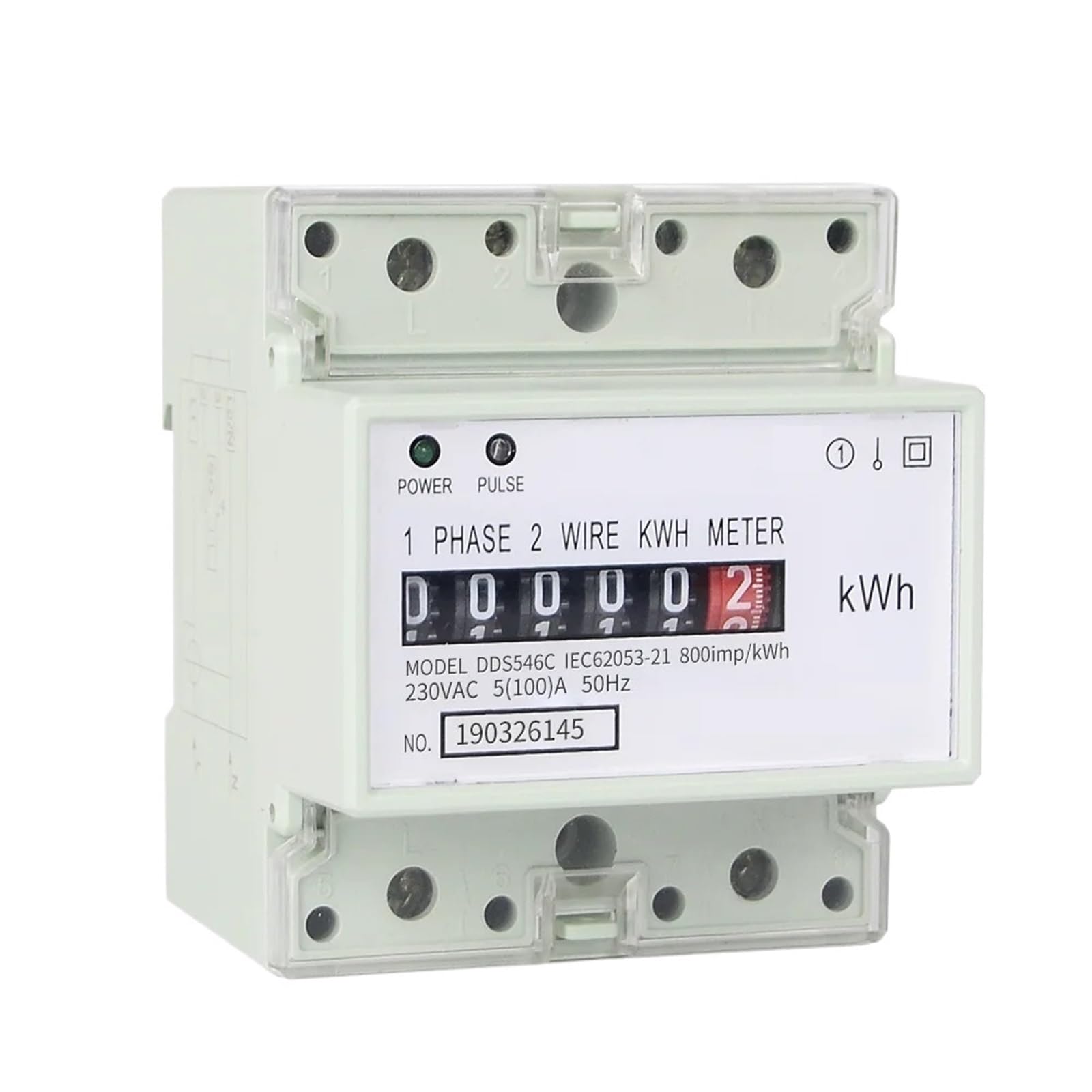 DDS546C 230VAC 50Hz jednofazowy licznik energii 4P Analogowy elektryczny watomierz elektryczny na szynie DIN, watomierz