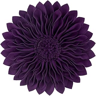 JWH Decorative Flower Pillow Covers Aesthetic Round Cushion Sunflower Th...