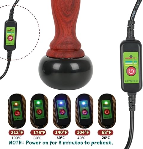 Miniatura 2 de Piedras calientes para masaje, masajeador corporal eléctrico con control de temperatura, piedra natural Bian Gua Sha, masajeador de raspado para el