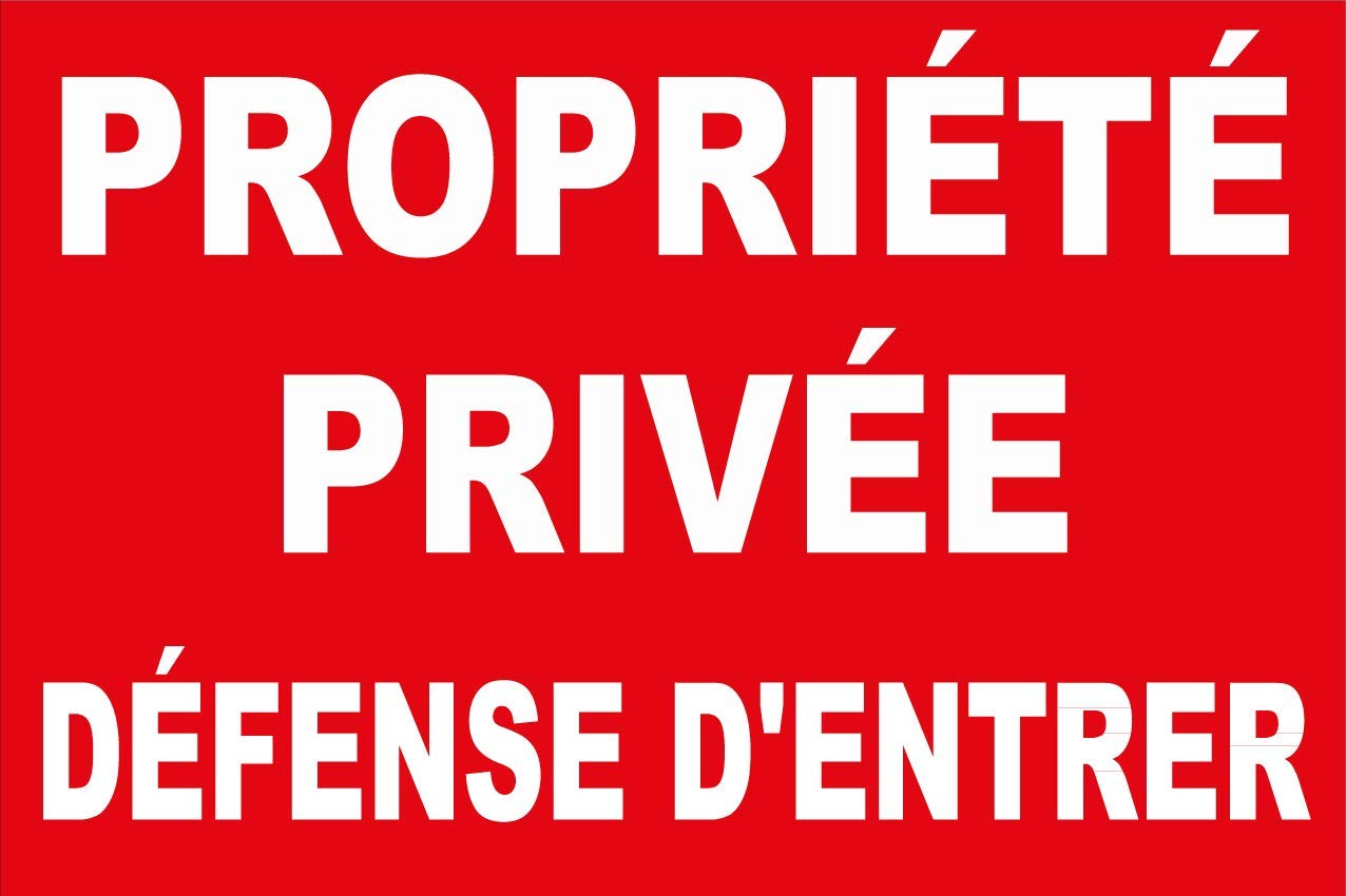 Panneau propriété privée défense d'entrer en PVC de 5mm d'épaisseur 450x300mm