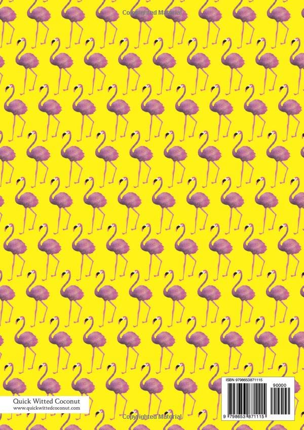 Flamingo Notebook - Lined Pages - A4 - Premium: (Yellow Edition) Fun notebook 192 lined pages (A4 / 8.27x11.69 inches / 21x29.7cm) - Image 2