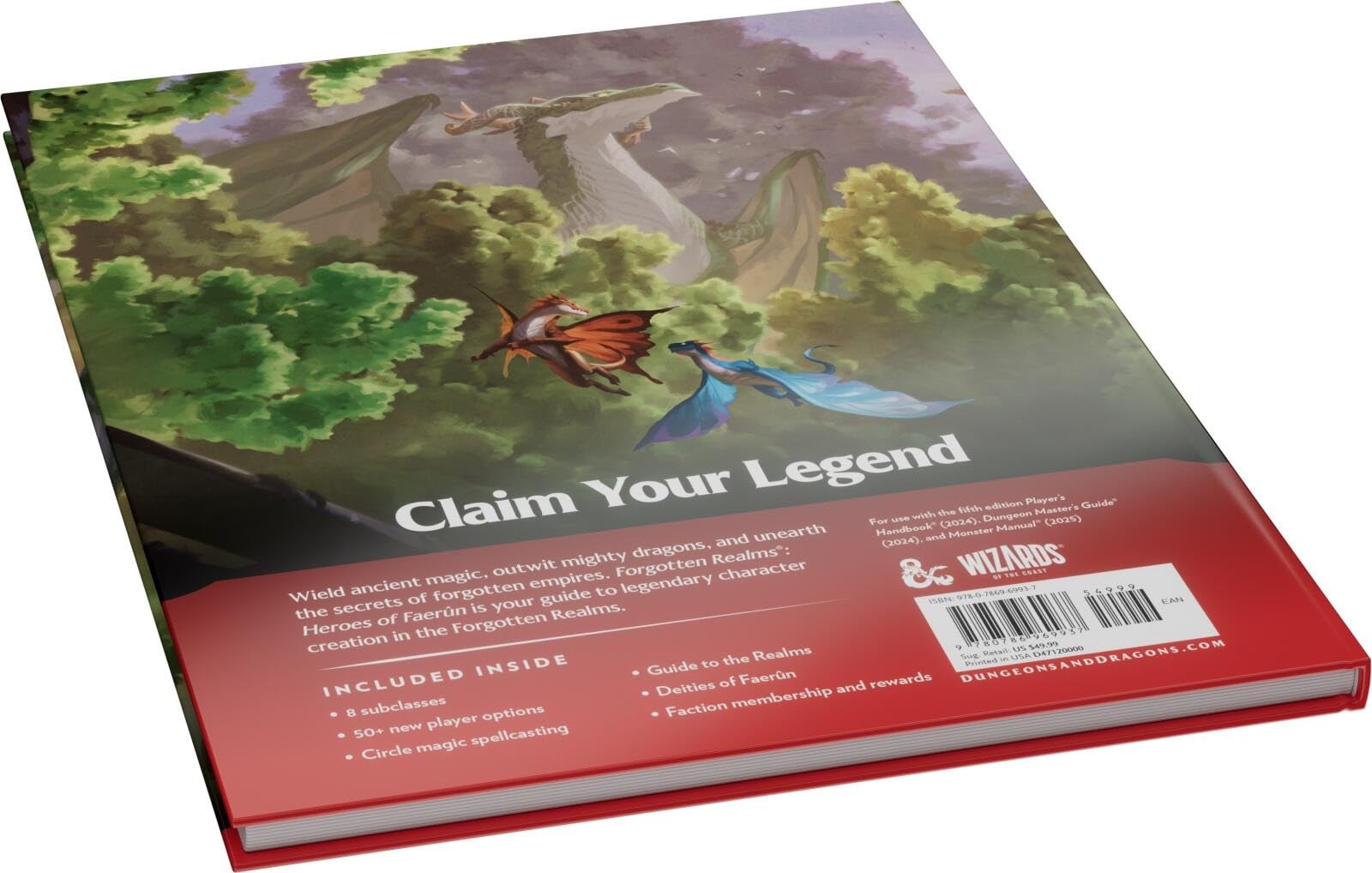 Wizards of The Coast | D&D Dungeons & Dragons Forgotten Realms Heroes of Faerun Player Expansion Tapa dura