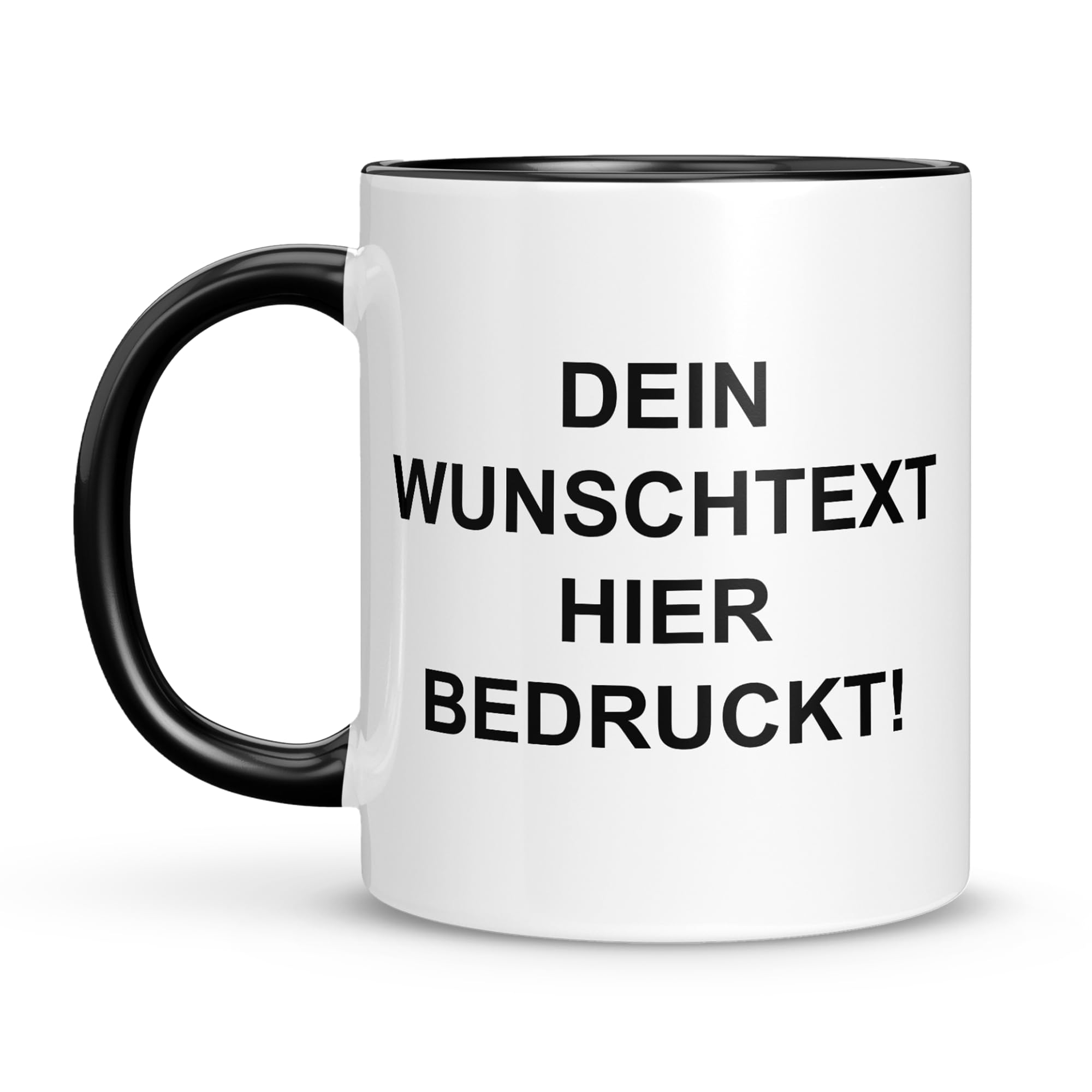 LIEBTASTISCH Personalisierte Tasse – Tasse mit Namen – Spülmaschinen- & Mikrowellengeeignet – In Deutschland bedruckt – 330 ml – Personalisierte & beidseitig bedruckte Tasse – Schwarz