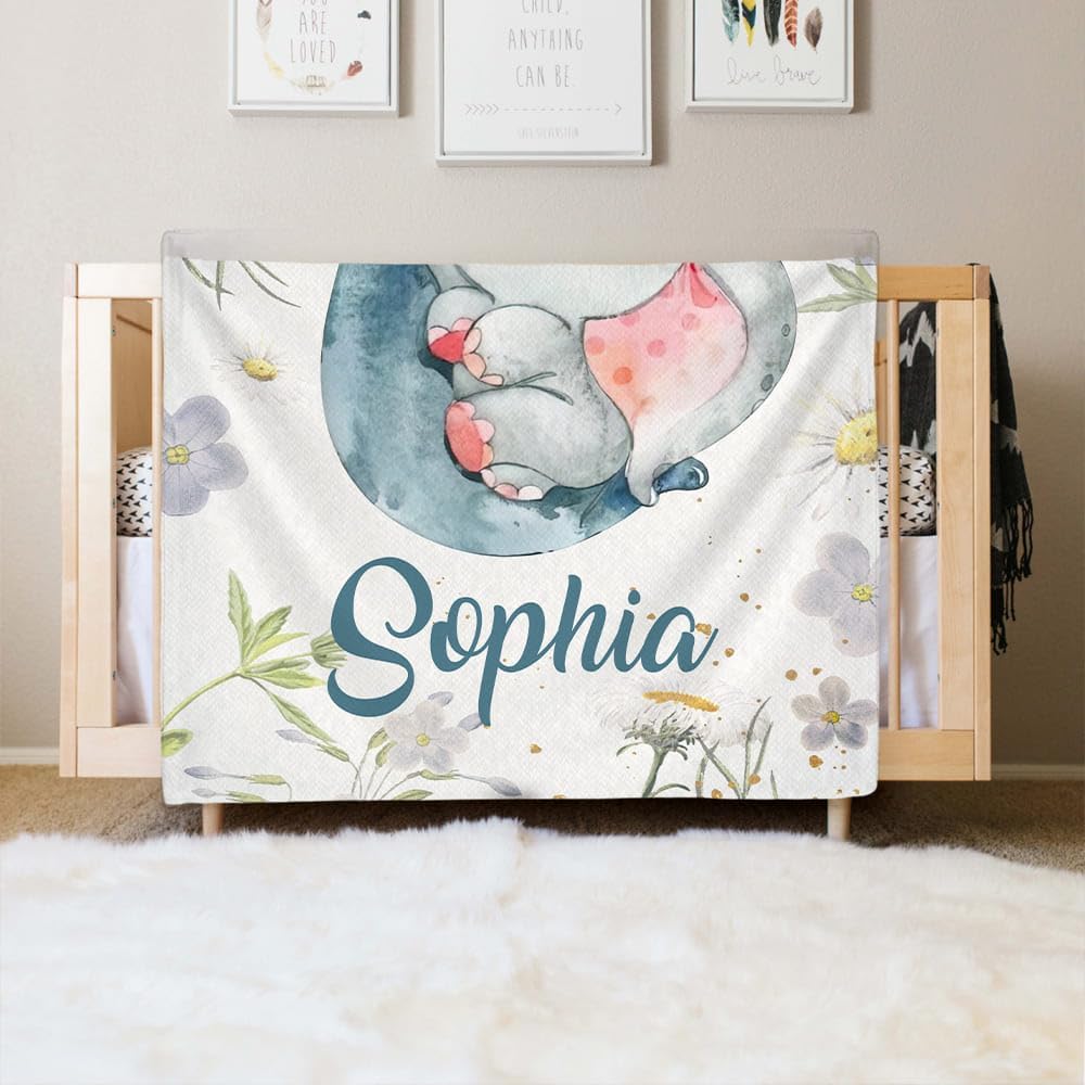 Personalized Baby Blanket for Boys, Custom Baby Name Blankets Customized Blankets for Toddlers Infants Kids Shower Newborns Nursery