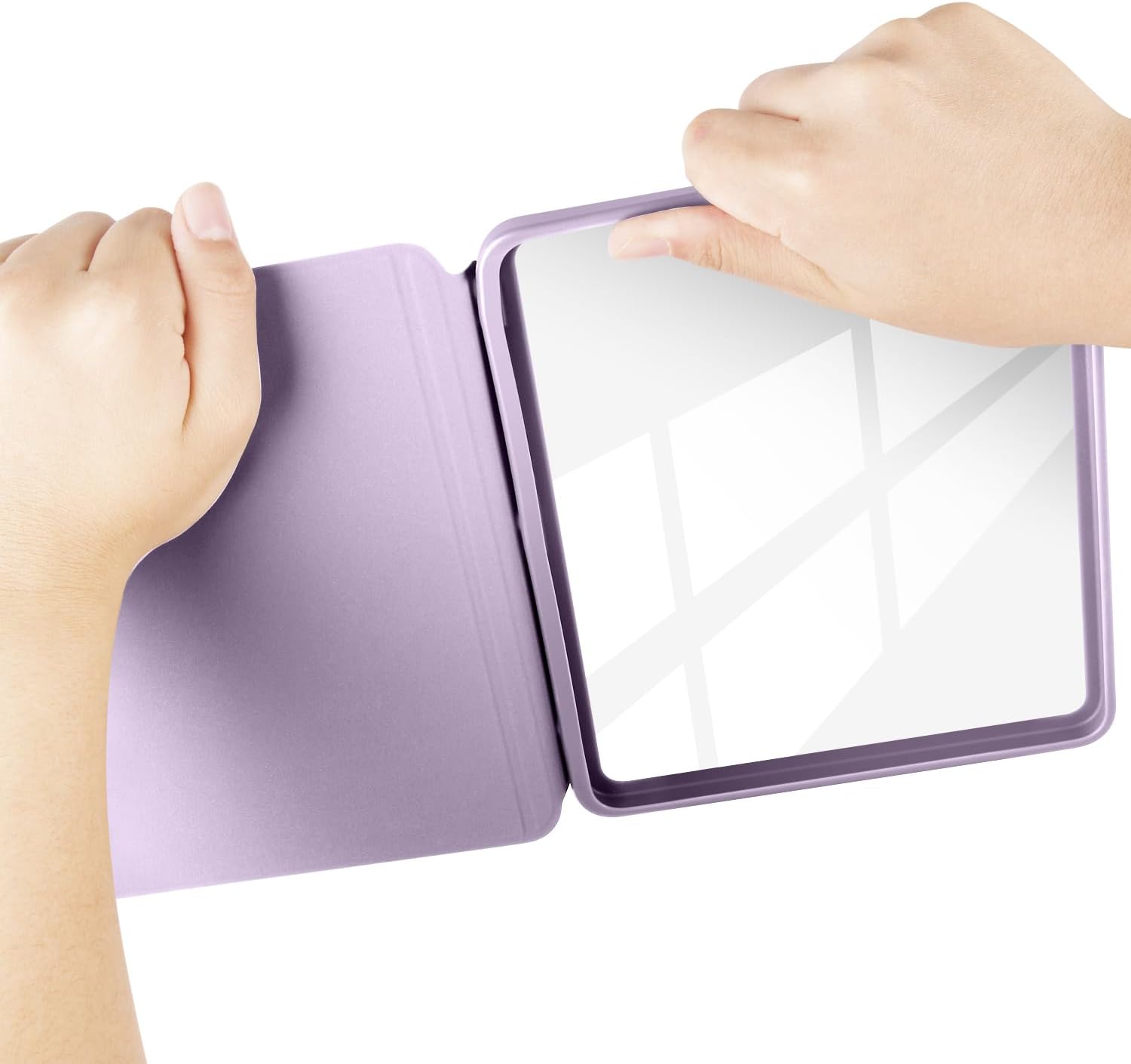 Split Folio Detachable Protective Case for 7" Kobo Libra Colour 2024 Released, Ultra Clear Transparent Back Cover Light Shell, Auto Sleep and Wake, Light Purple
