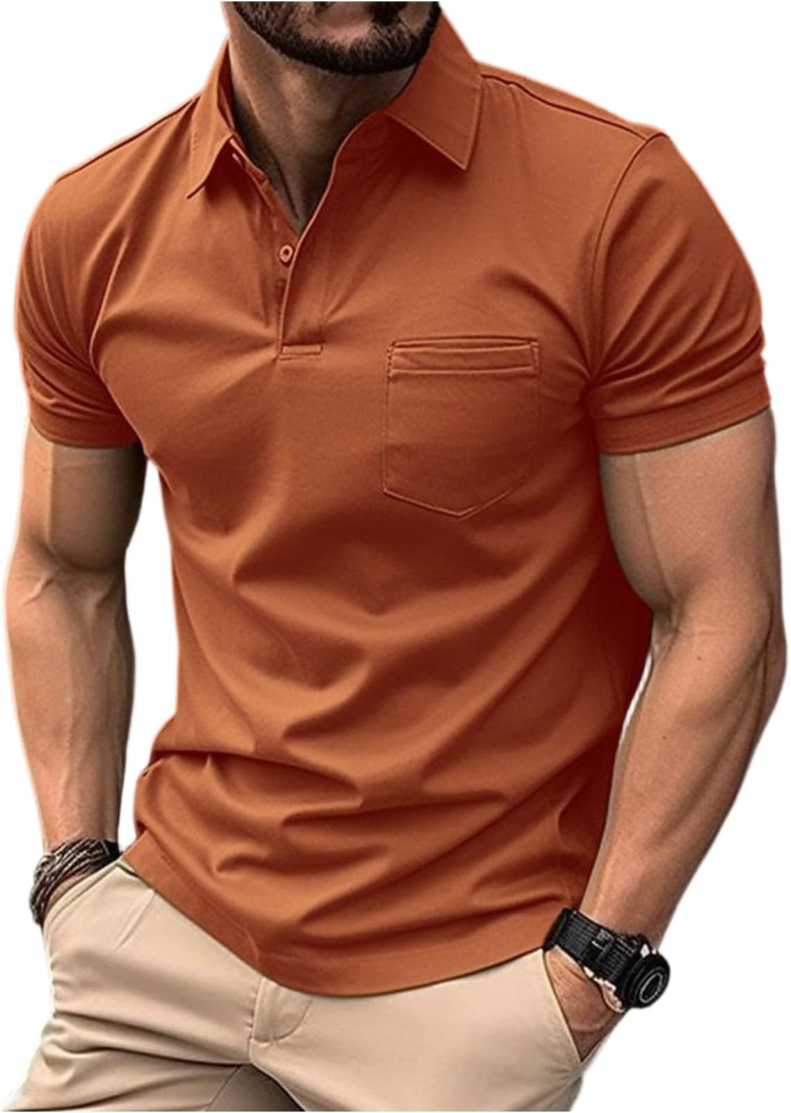 Men's Breathable Polo Quick Dry Performance Short Sleeve Athletic Tennis Collar Shirts Polo Shirts for Men Short Sleeve Casual Smart Summer Breathable Golf Tops Quick Dry Outdoor Hiking Camping T