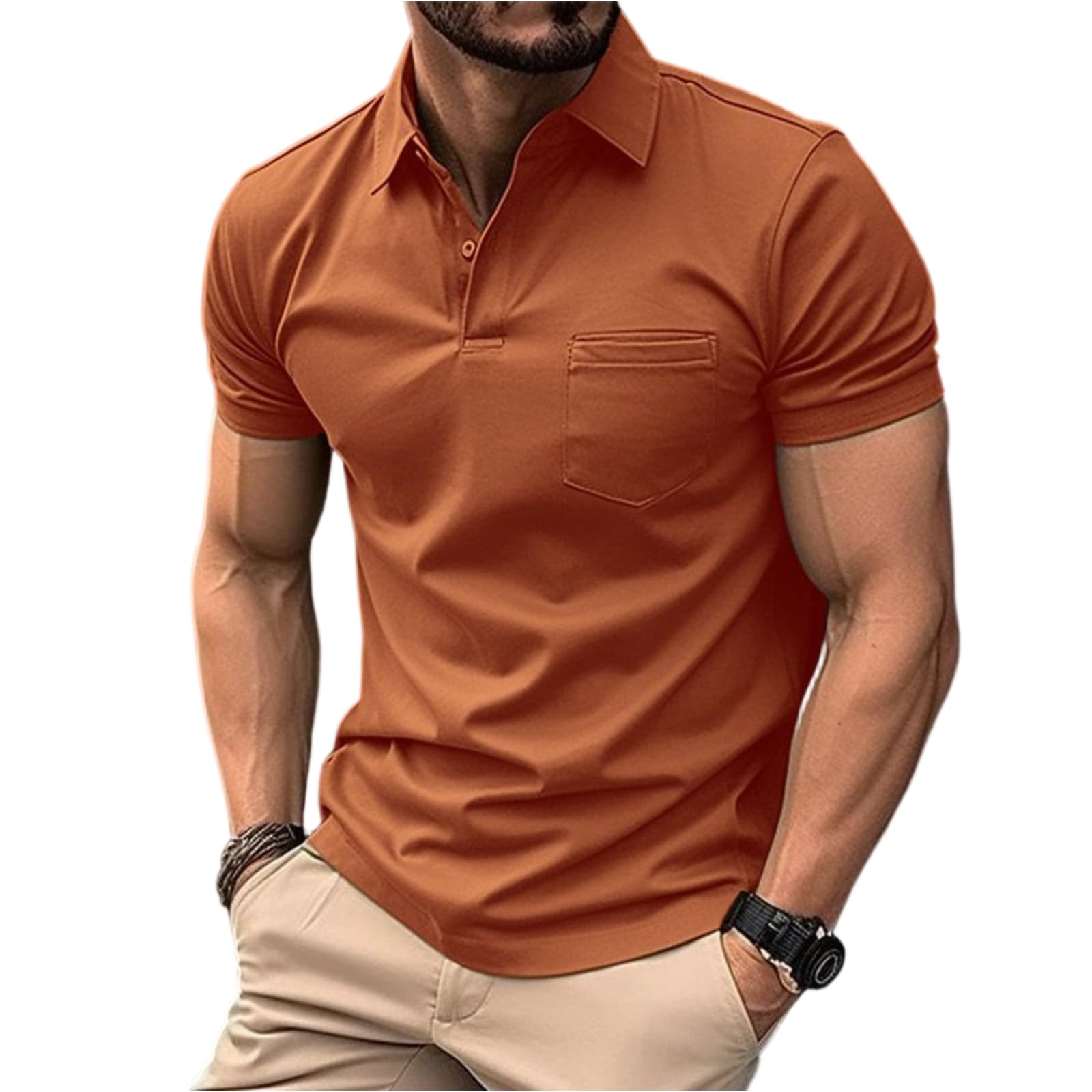 Men's Breathable Polo Quick Dry Performance Short Sleeve Athletic Tennis Collar Shirts Polo Shirts for Men Short Sleeve Casual Smart Summer Breathable Golf Tops Quick Dry Outdoor Hiking Camping T