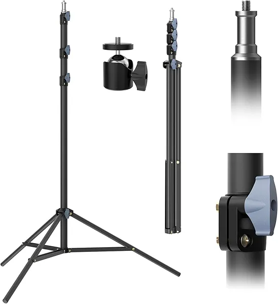 Photography Light Stands 118"/10ft/300 cm: LEORFI Heavy Duty Light Tripod Stand - Aluminum Lighting Stand - Photo Video Tripod Stand - with 1/4" Screw for Studio - Live Streaming Ring Light Reflectors