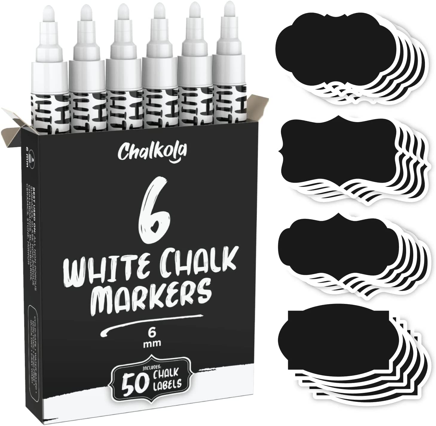 Liquid Chalk Marker Pen White Dry Erase Chalk Markers for Chalkboard