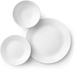 Corelle 18 Ensembles de diners pour pièces 6 | Assiette de souper, assiette d'apéritif et set de soupe ou de bol de céréales. Les assiettes et bols triple couche sont très résistants aux copeaux et aux fissures. & Micro-ondes sans danger