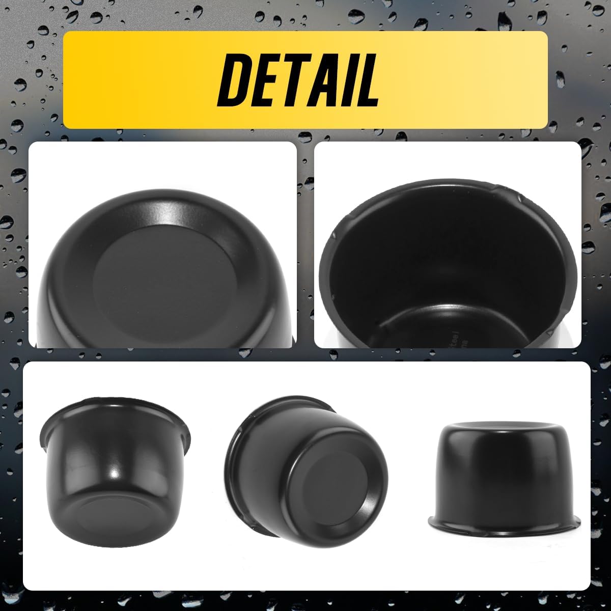 4Pcs 3.31" Push Through Wheel Center Caps Stainless Trailer Hub Cap for Truck SUV RV Wheel Rim (Fit 3.31" Bore 2.34" H Matt Black)
