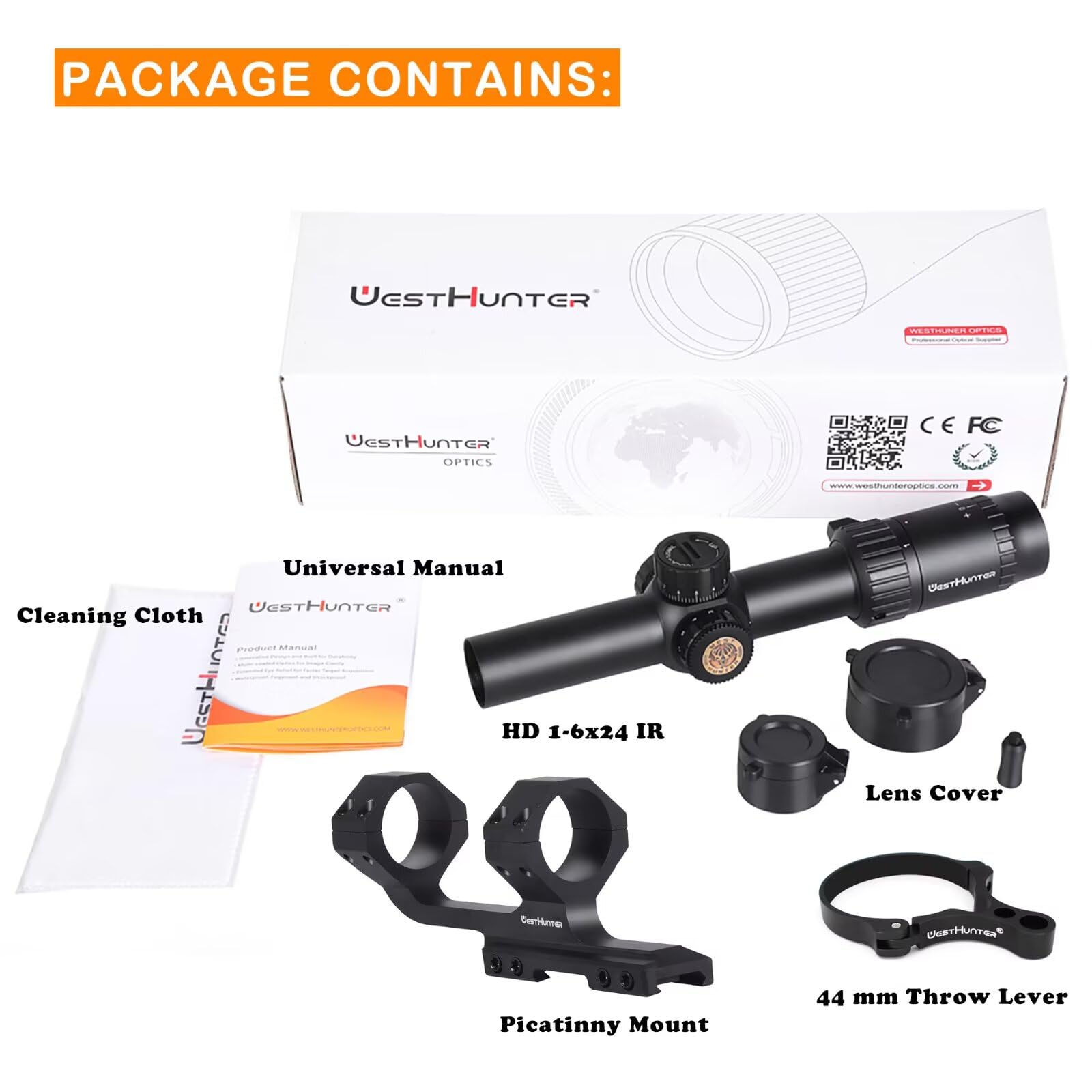 Amazon.co.jp: WestHunter Optics HD 1-6x24 IR LPVO ライフル