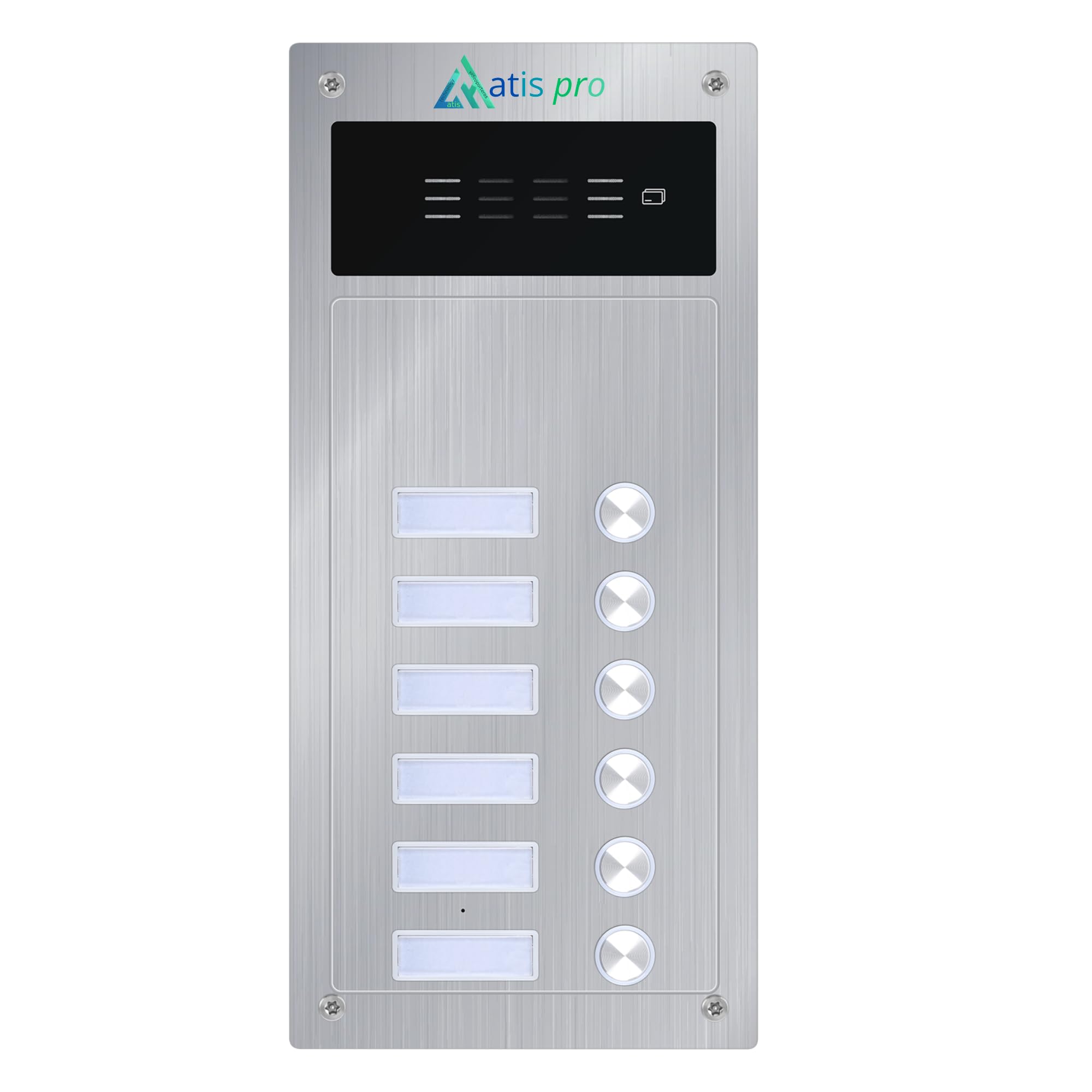 Kit citofono audio 2 fili per 6 appartamenti – Citofono collettivo antivandalo con lettore RFID – Kit completo con alimentatore e cornetti – Installazione da incasso o a parete – Facile da installare