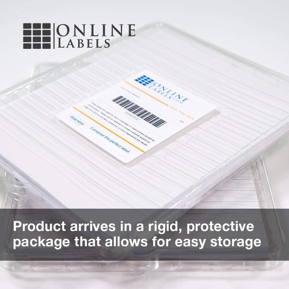 4 x 2 Rectangle Mailing Labels - Permanent, White Matte - Address, Shipping, Gift Labels - Pack of 1,000 Labels, 100 Sheets - Inkjet/Laser Printers - ...