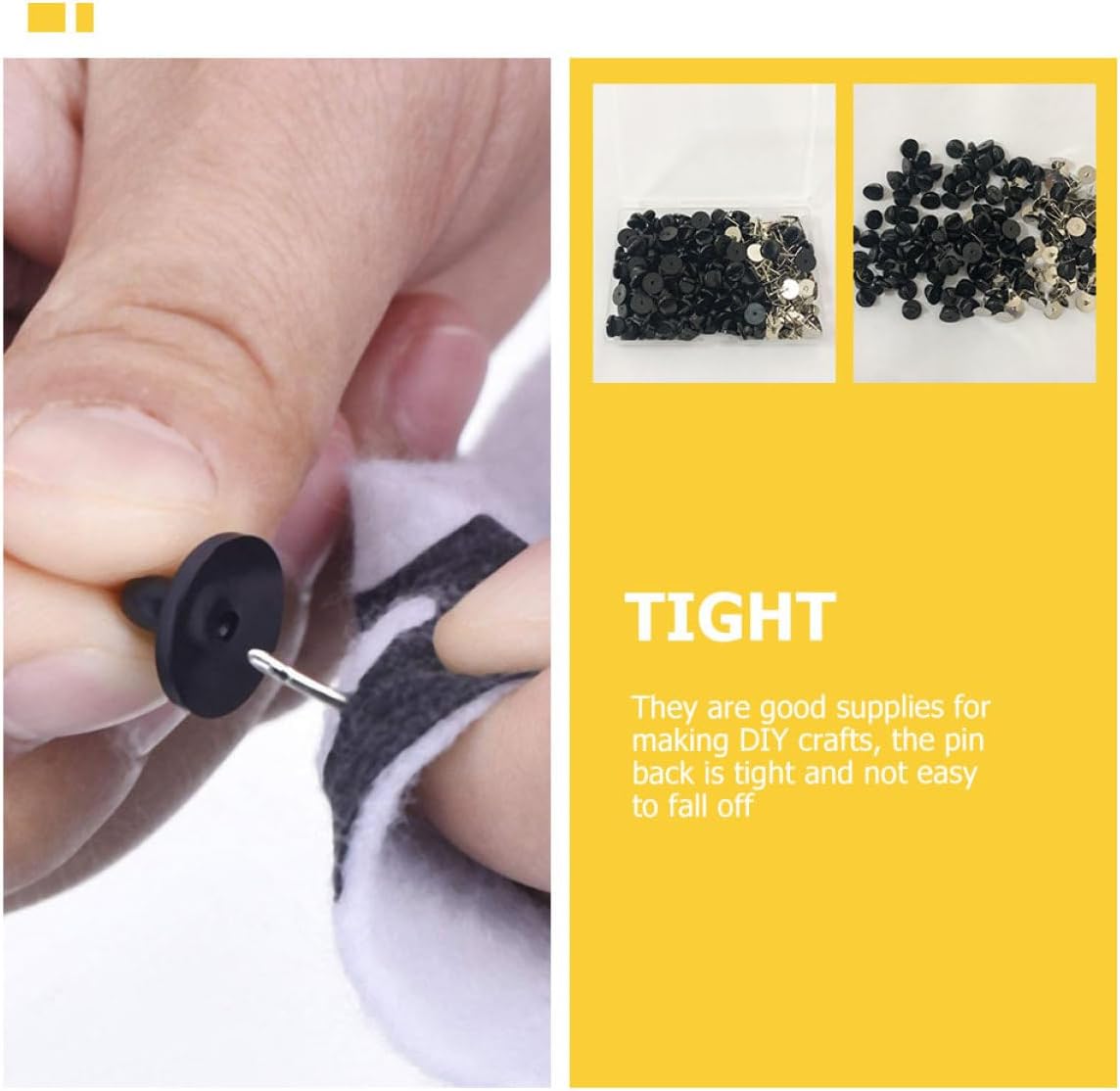 Beavorty 100 Sets PVC Rubber Pin Backs Multi-Function Pin Keeper Locking Safety Backs for Brooches Jewelry Making Crafts