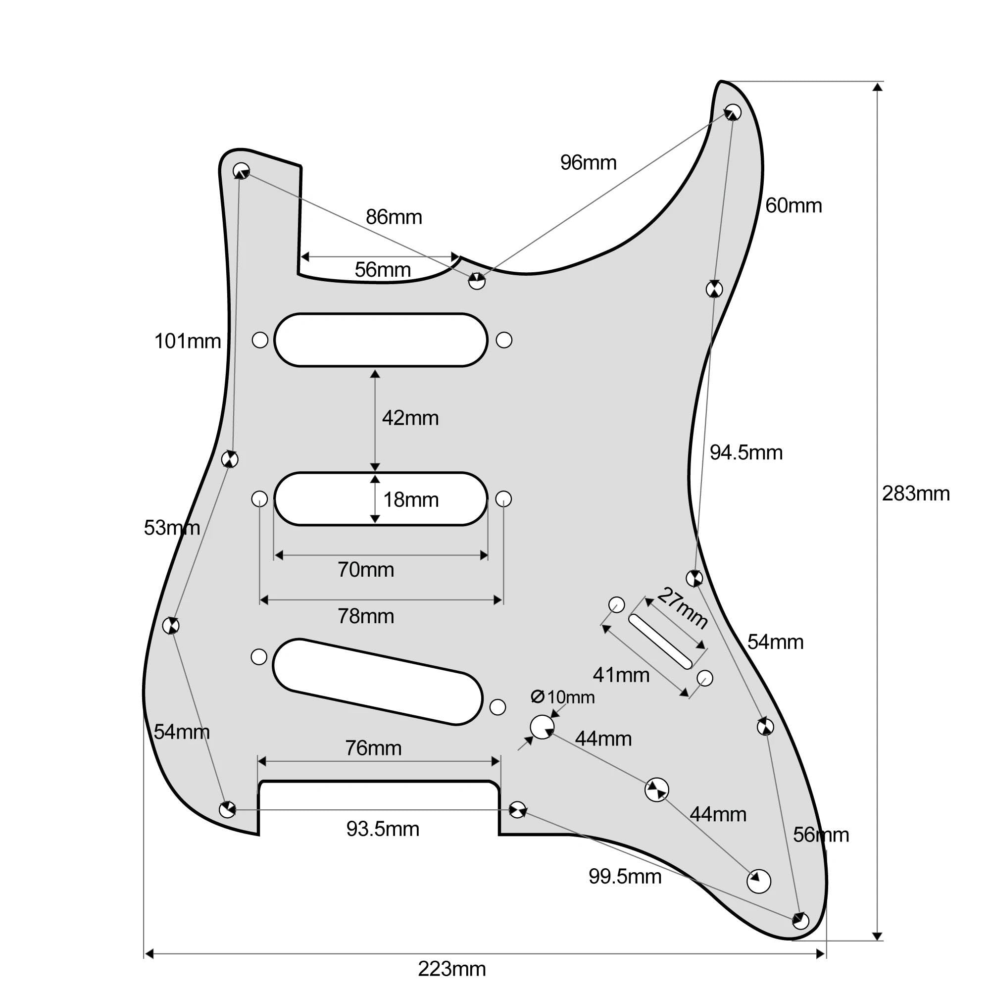 Battipenna per chitarra elettrica Amanti Della Musica SSS Battipenna Per Chitarra Elettrica Professionale A 11 Fori ST Stile Moderno Standard(4Ply Blue)