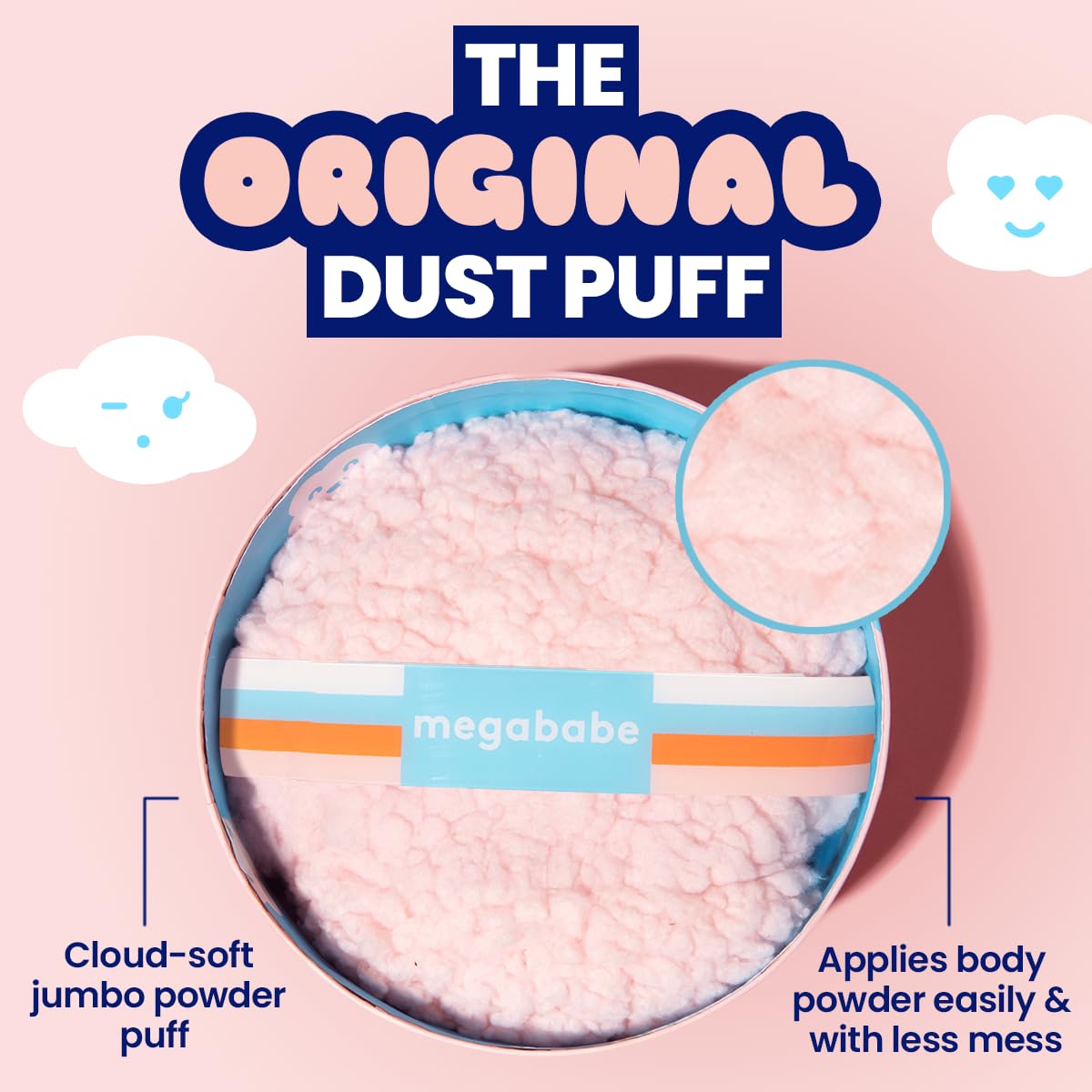 Megababe Body Powder Applicator - Dust Puff | Oversize (6” x 3”) Powder Puff | Powder Sold Separately