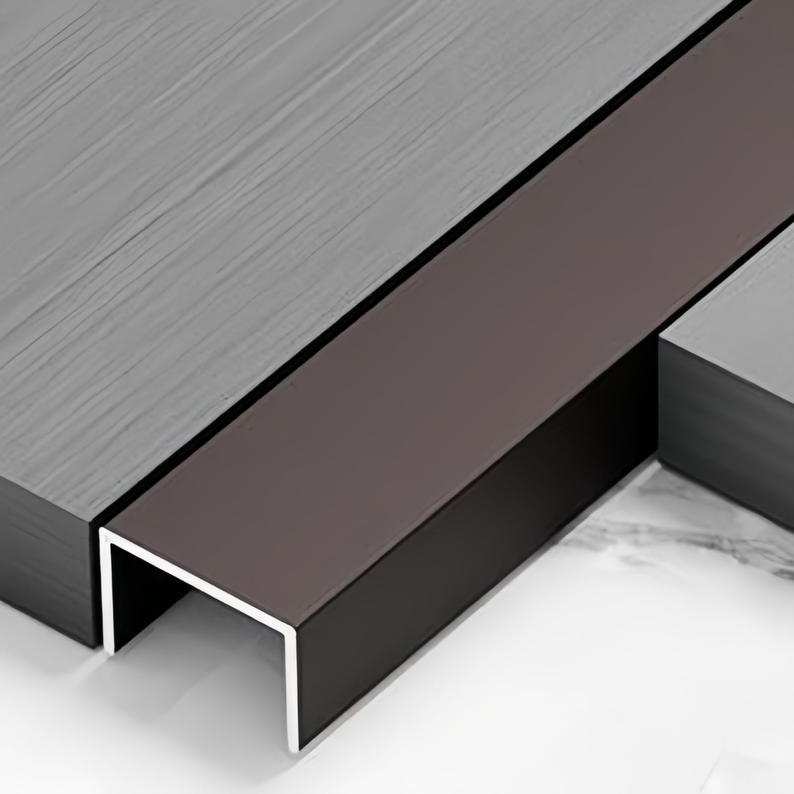 Coayuou Edging Strip 100cm* 3 Pcs U Channel Edge Trim Aluminum Floor Edging Edge Guard Protector For Smooth, Sharp Edges Perfect For Kitchen, Bathroom & Flooring Projects(Coffee,5mm)