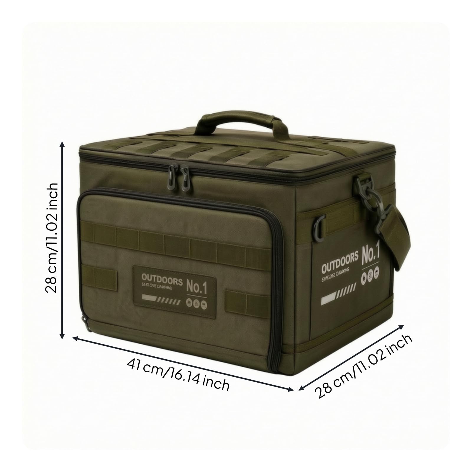 Borsa Tattica da 30L Semirigido Scatola Portaoggetti Pieghevole Multitasche Contenitore per Campeggiatori, Viaggiatori, Outdoor, Bagagliaio Auto, 黑色