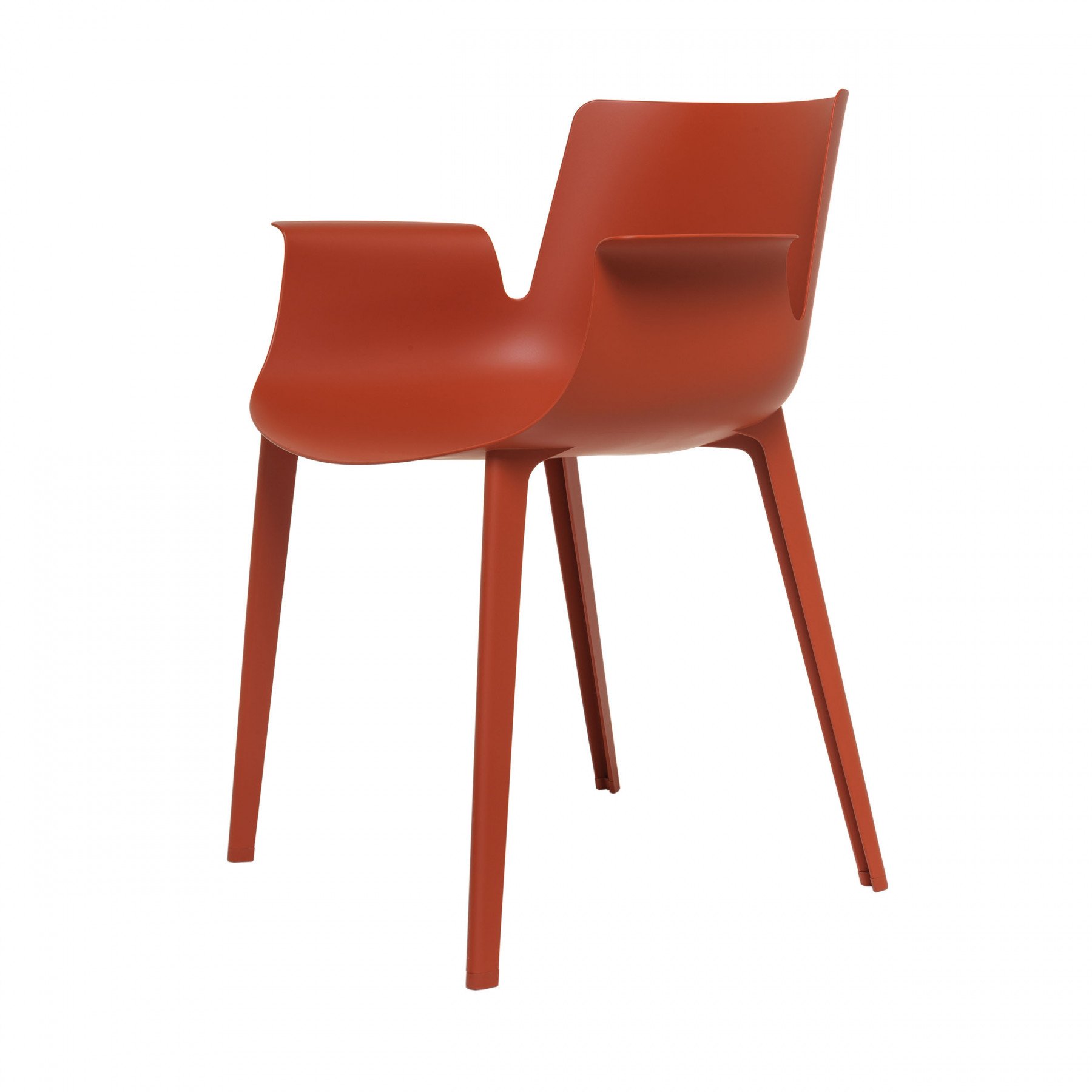 Kartell Piuma Sedia, Polimero termoplastico complesso Caricato con Fibre di Carbonio e Trattamento Soft Touch, Arancio Ruggine, 62x77x54 cm