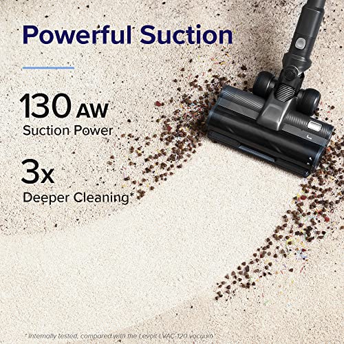 Levoit Cordless Vacuum Cleaner, 400W Motor Stick Vac With Powerful Suction And Auto Mode, Up To 40 Minutes Runtime, 4-Stage Hepa Filter, Deep Clean Carpet, Hard Floor, Pet Hair, Grey #TOP2