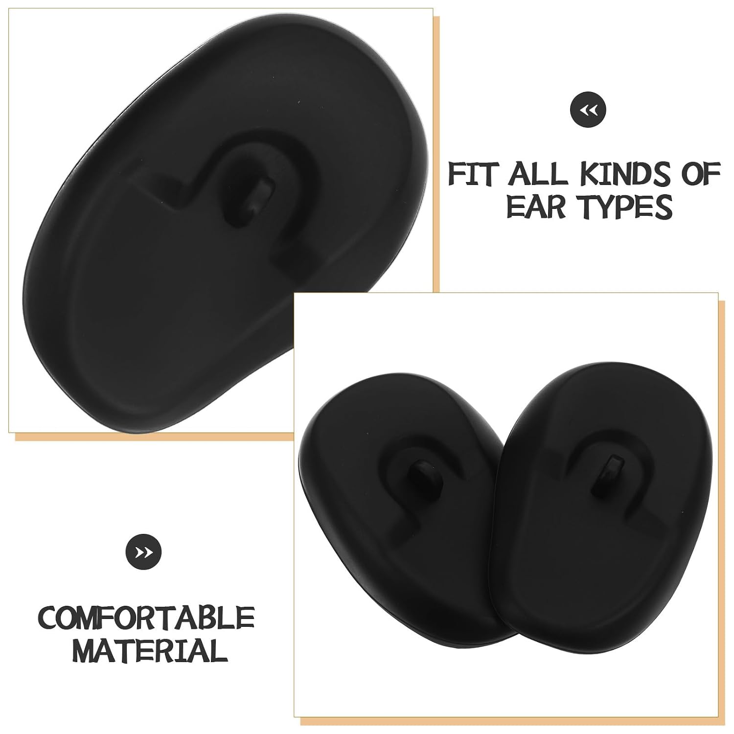 VICASKY 6 Pairs Silicone Hair Dye Ear Covers Waterproof Reusable Ear Protection Earmuffs with Comfortable Material and Fit for Salon and Spa Use Black