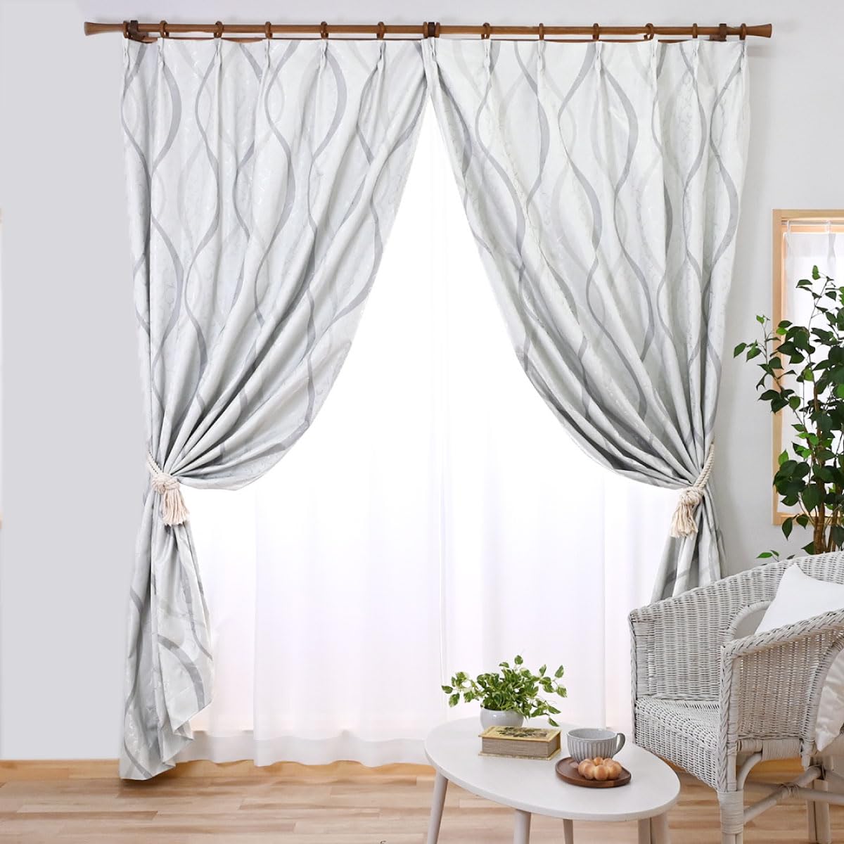 満点カーテン 完全遮光 幅96 丈85 レースカーテン