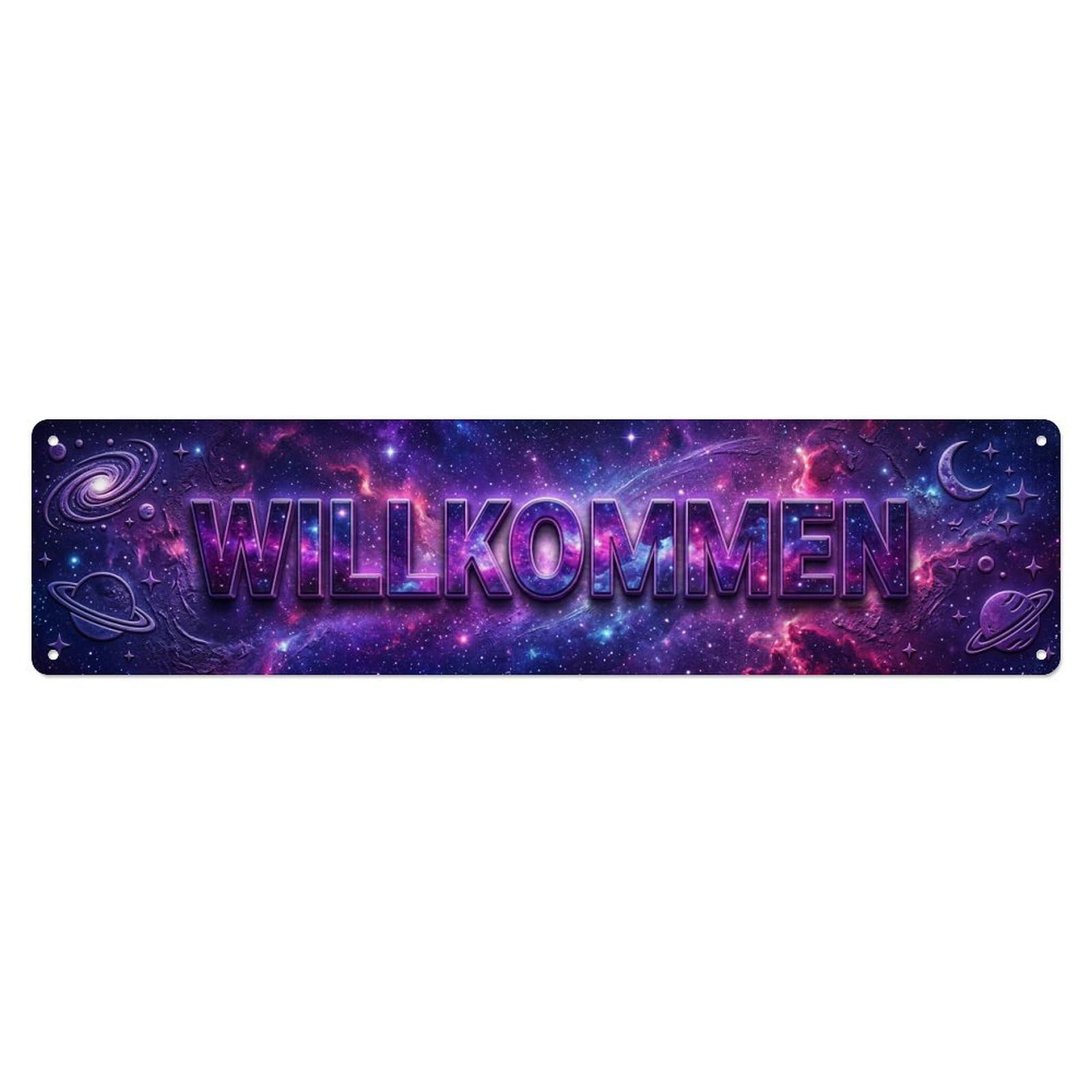 Galaxy Space Cosmic Nebula Welcome Metal Tin Sign