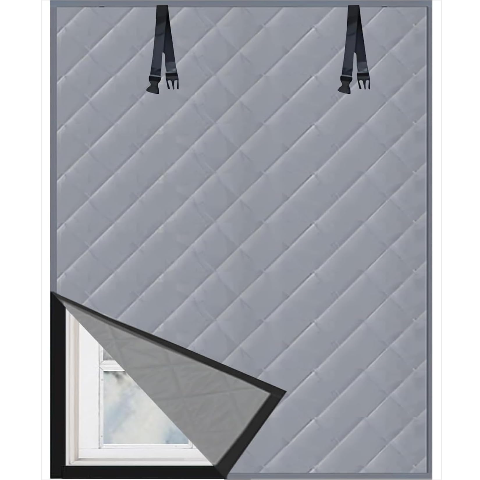 Rideau coupe-vent isolant phonique et store de fenêtre thermique en coton