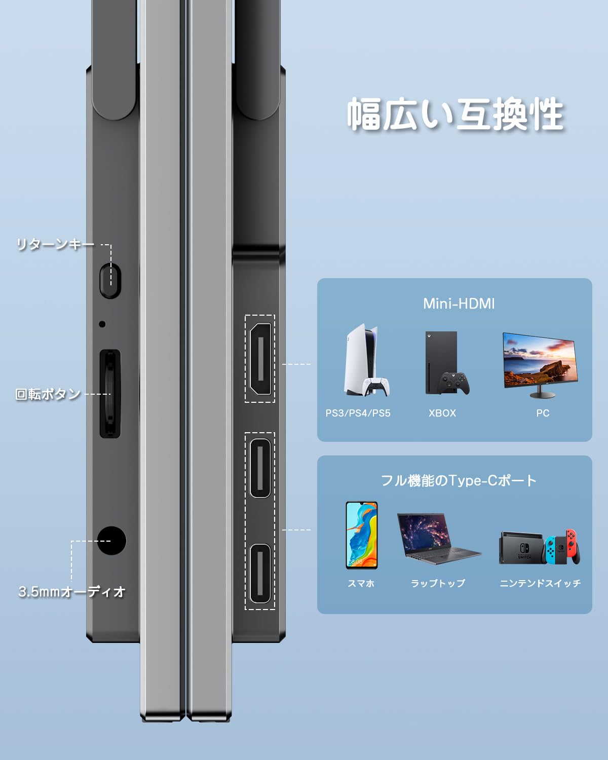Amazon.co.jp: Yodoit モバイルモニター 2.5K 13.3インチ モバイル