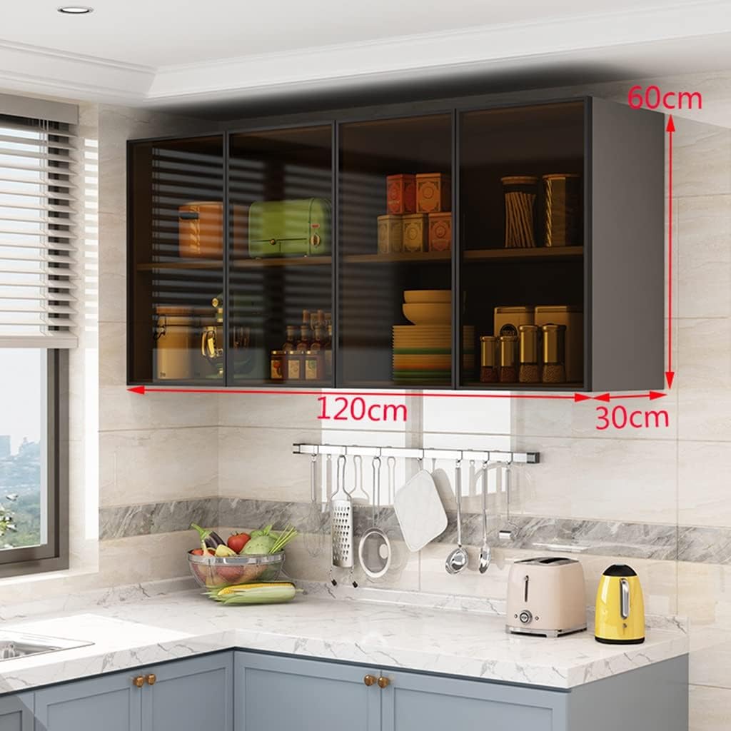 Wall Cabinet with Doors for Kitchen Storage, Wall Mounted Cabinets with Shelves for Bathroom or Laundry Room, Hanging Organizer for Garage, Utility Room,Onecolor-120 * 30 * 60