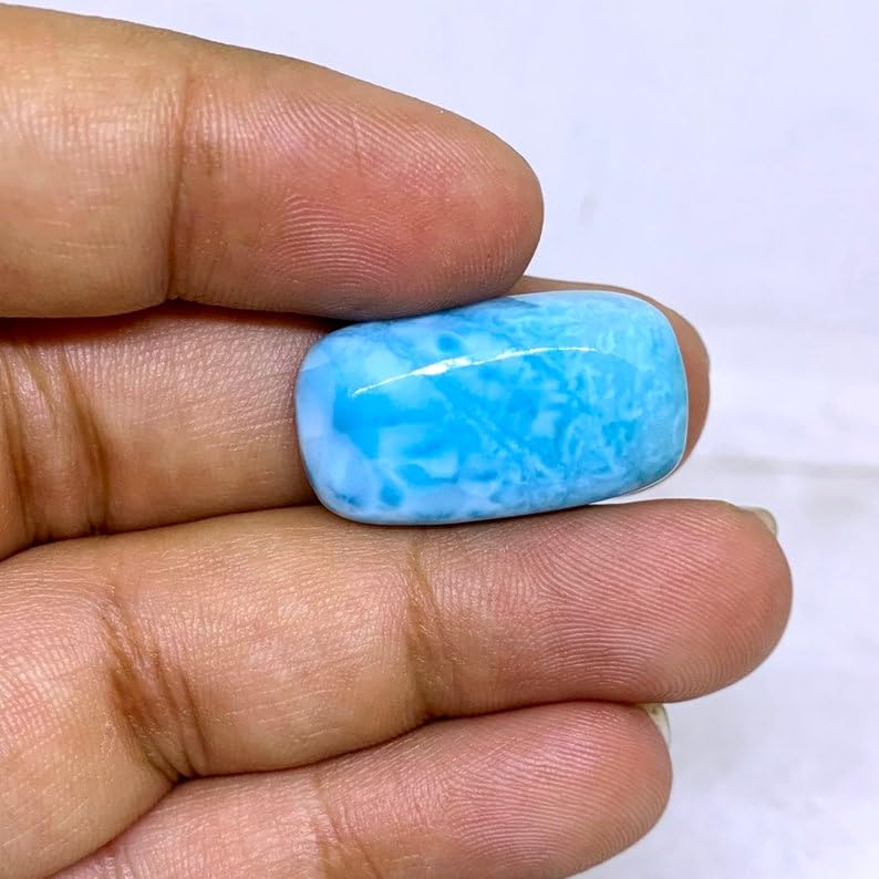 Larimar cabochon rectangle 26x14mm pour création de bijoux DIY - 3