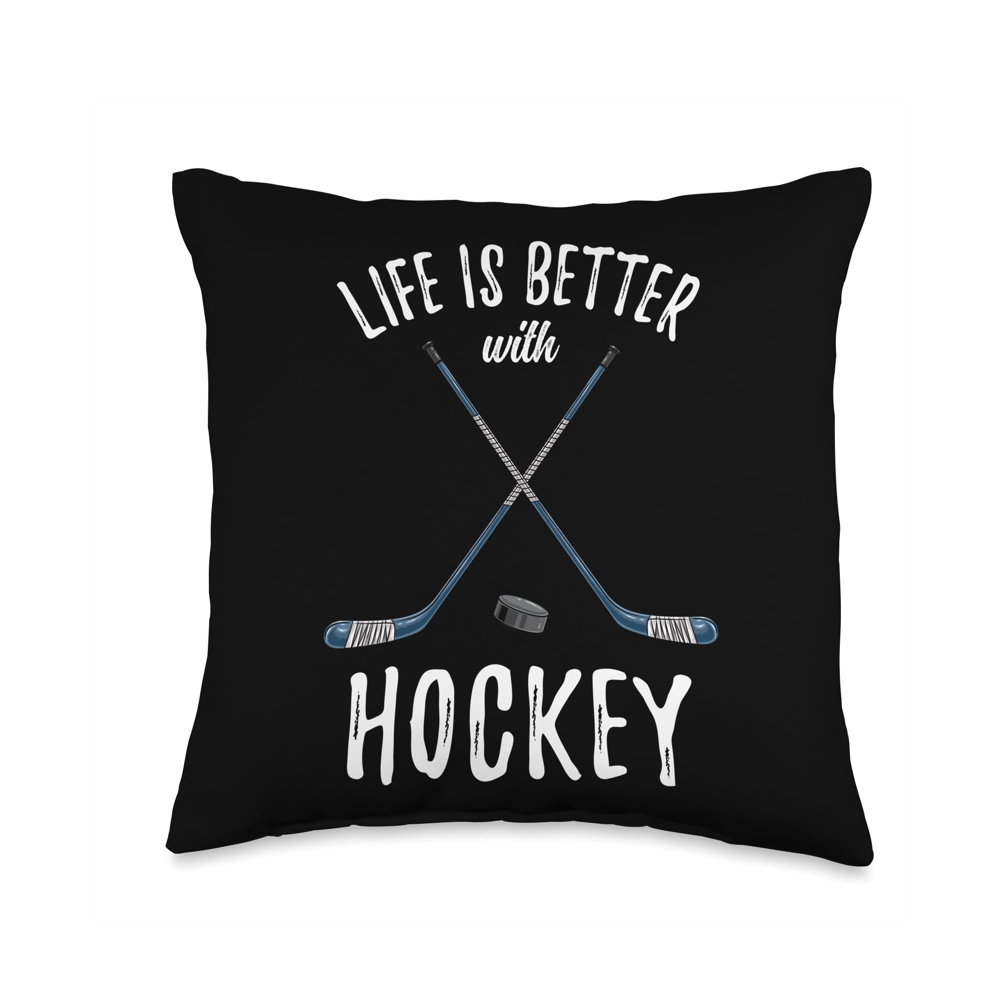 Life Is Better With Hockey Throw Pillow