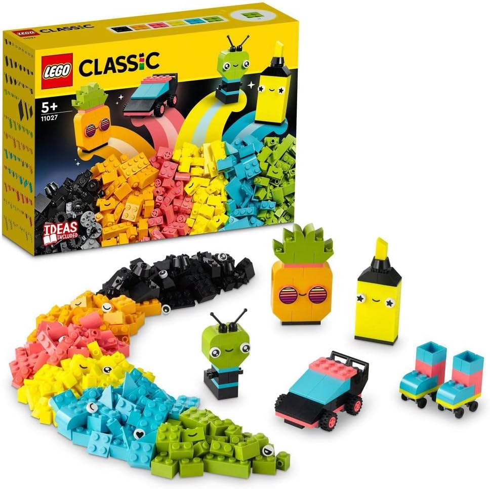 Sponsored Ad – LEGO 11027 Classic Creative Neon Fun Brick Box Set, Building Toy with Models; Car, Pineapple, Alien, Roller Skates, Characters and More, for Kids, Boys, Girls 5 Plus Years Old