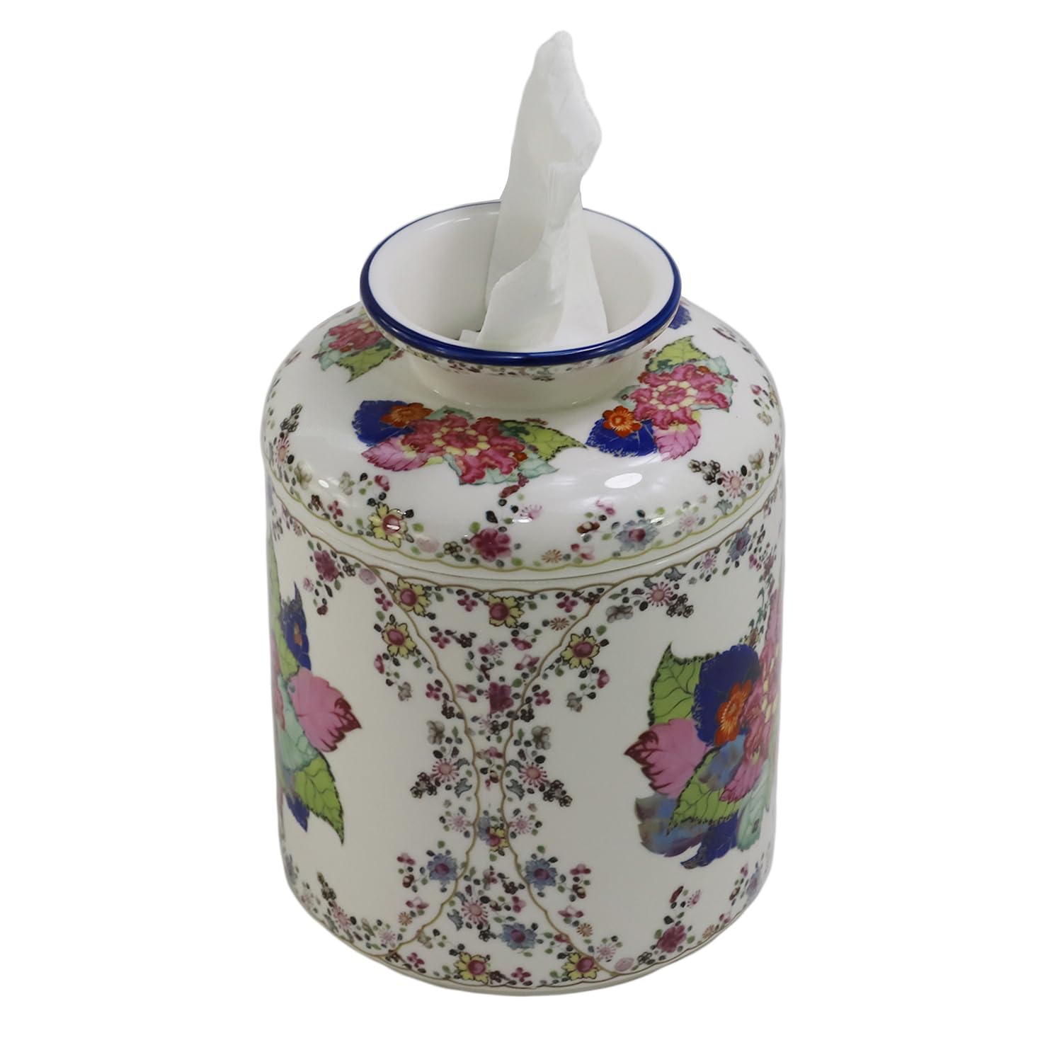 tobacco leaf tissue holder Amazon.com: SYNWISH Tobacco Leaf Pattern Floral Round Porcelain Tissue Box  Cover 6.7
