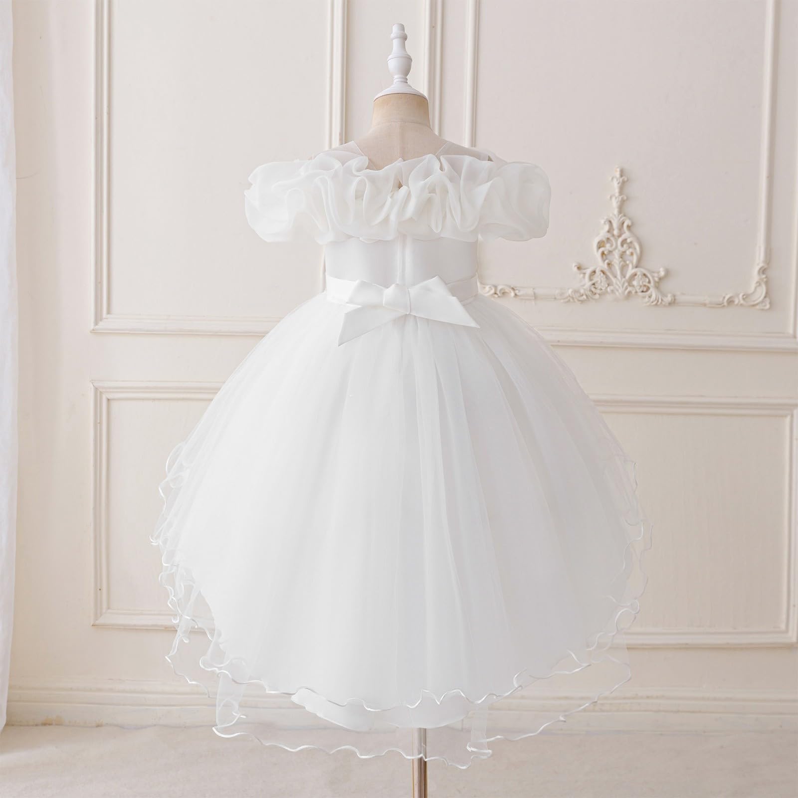 Vestido de fiesta para niñas, vestido de princesa, cumpleaños, sin mangas, acampanado, asimétrico, vestido de boda, dama de honor, vestido formal de graduación