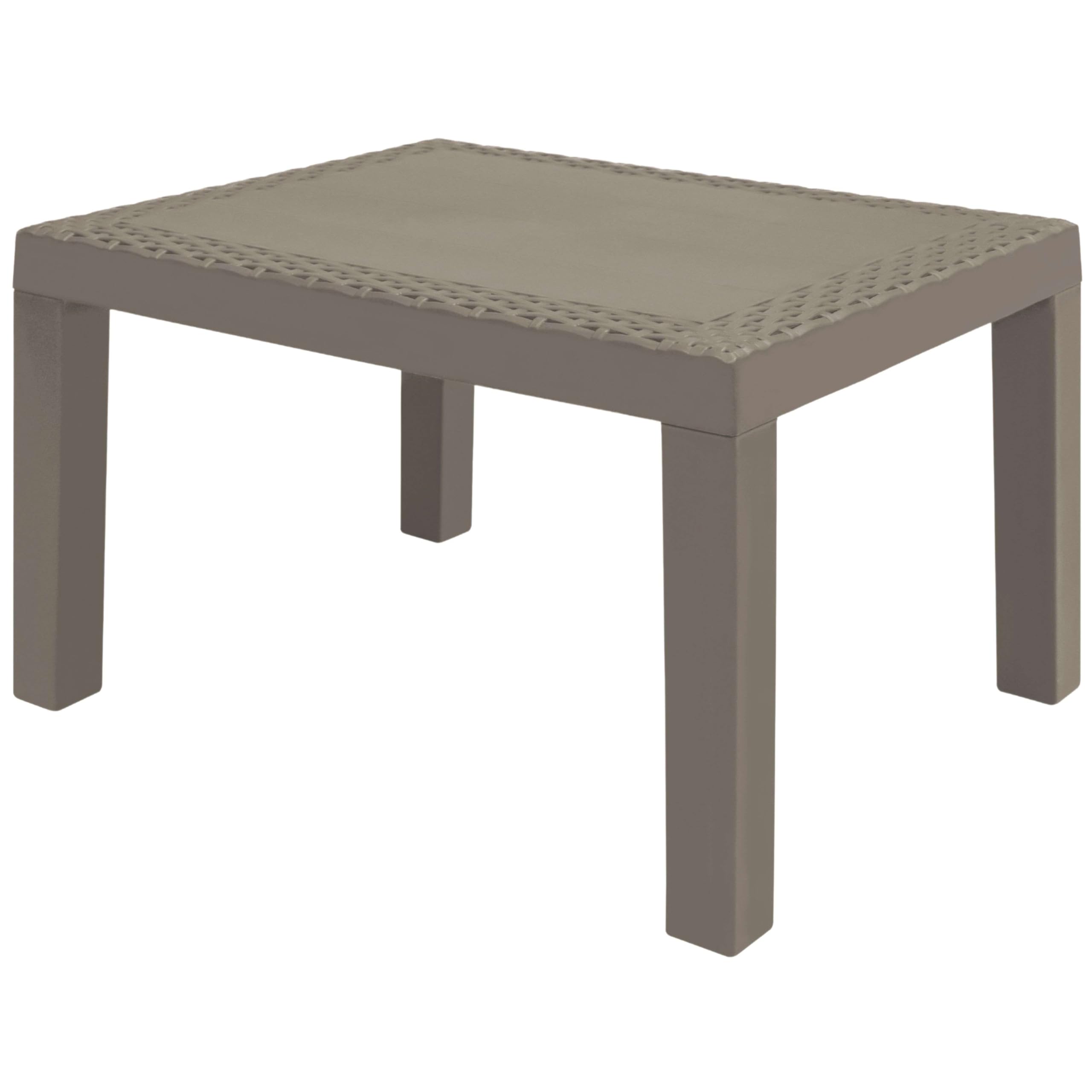 Miroytengo Mesa de Centro Jack para Exterior Estilo Moderno en Color Marrón Fija Fabricada en Polipropileno 46x59 cm