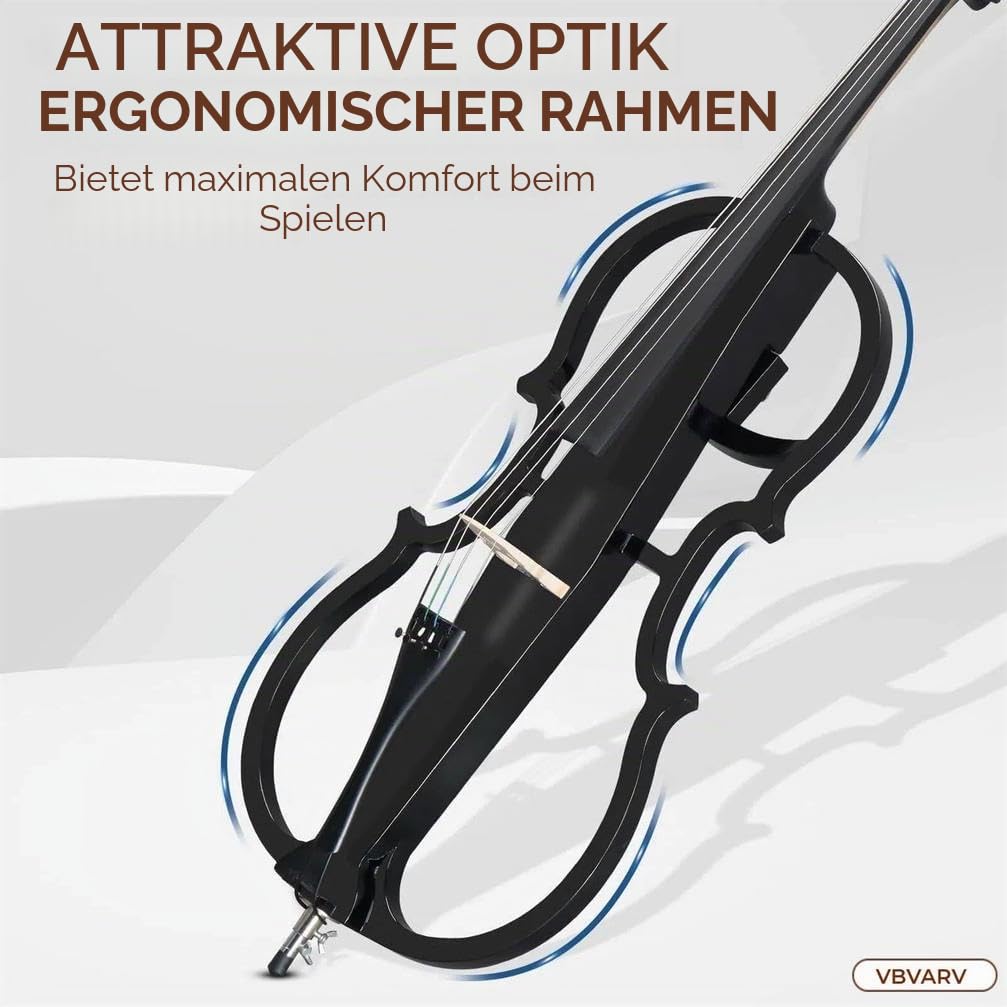 Elektrisches Cello 4/4, Volle Größe E-Cello-Bausatz Mit Leichter Cellotasche Erwachsene, Schüler, Anfänger