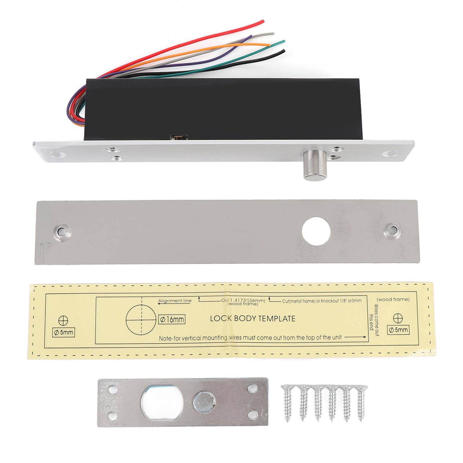 Drop Bolt Lock, 12V DC Fail Secure NC Electric Deadbolt, Electronic Mortise Door Bolt with Time Delay for Access Control System