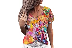 Adorable Heart-Adorned Valentine's Tee for Women