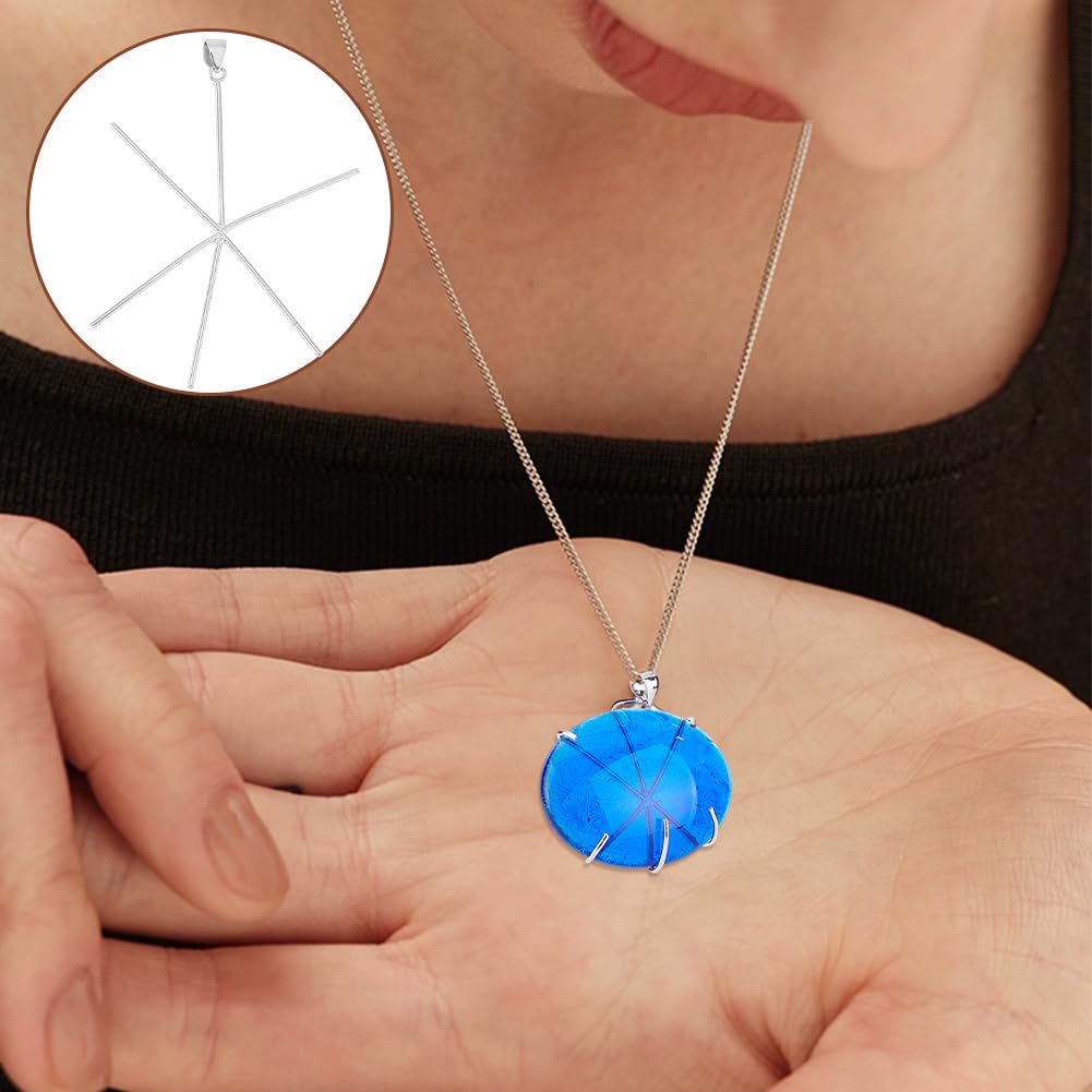 PH PandaHall 2 Colori 5 Artigli Ciondolo Artiglio in Argento 925 Pendente Artiglio Fermaglio per Ciondolo, Ciondolo Vuoto per Cabochon di Pietra Preziosa per La Creazione di Gioielli