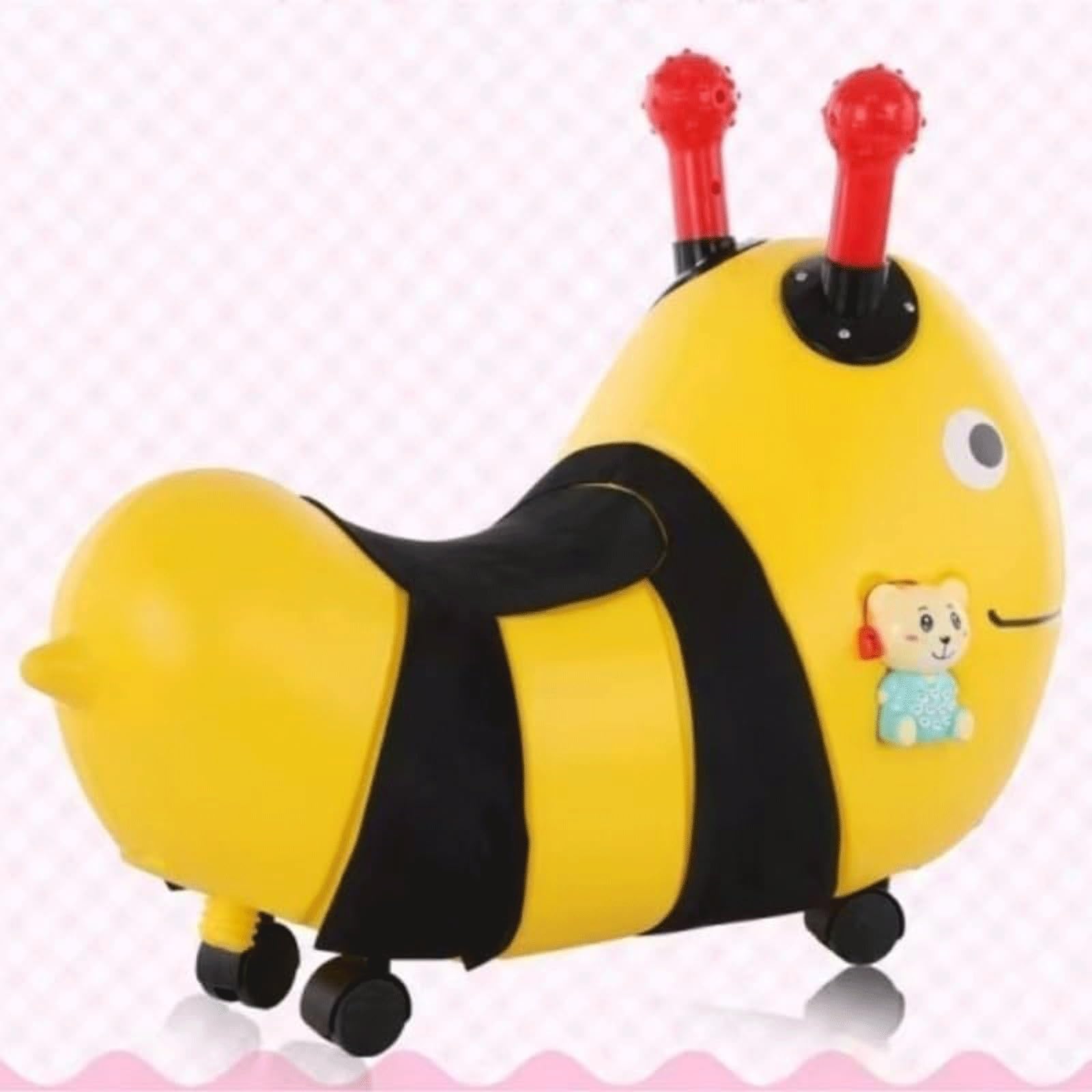Wiggle Car, cichy samochód huśtający, huśtawka, rowerek biegowy, jeździk z muzyką i światłami, dziecięcy Wiggle Car w kształcie uroczej pszczoły(Red)