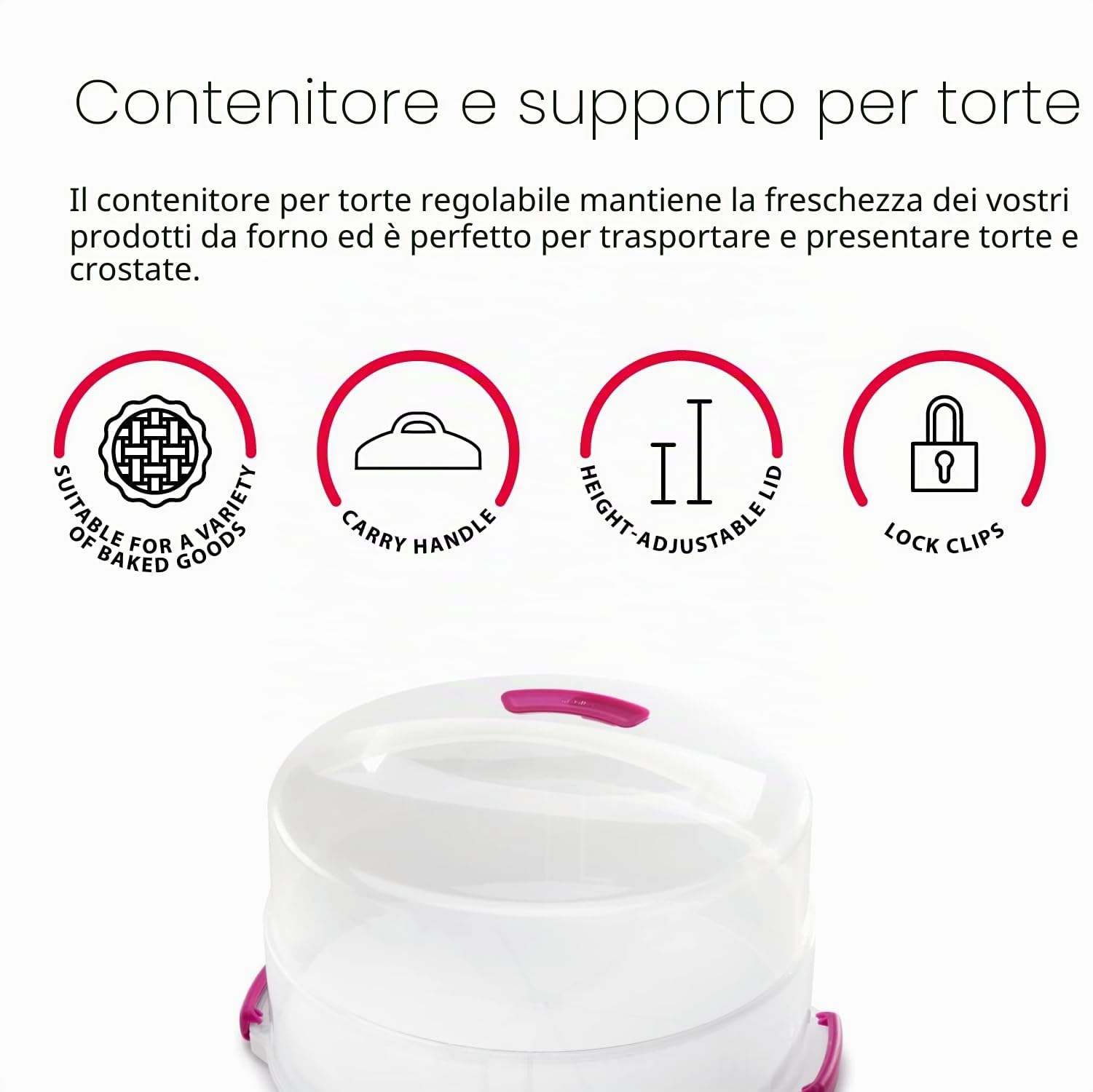 Metaltex - Porta Torte con Coperchio Regolabile - (235180)