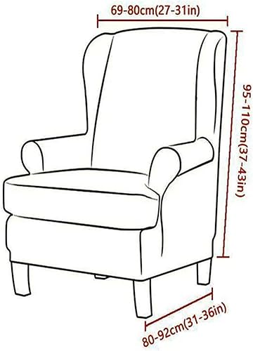 Miniatura 6 de PEKJI Fundas de silla con respaldo de alas de Navidad, fundas antideslizantes para sillón con respaldo de alas (A02)