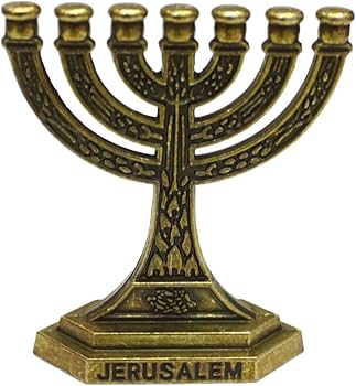 Amazon.co.jp: 伝統的なメノラー7枝ユダヤ人ホルダー、イスラエルの12