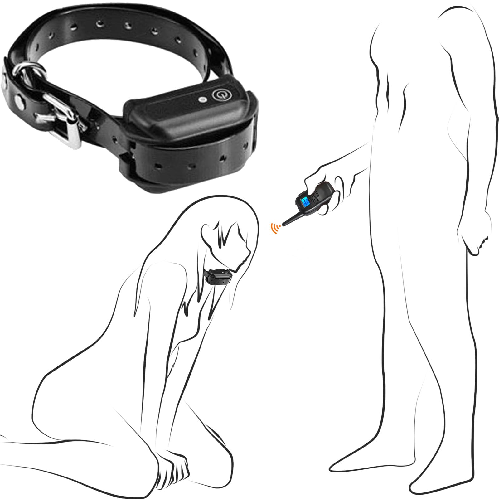 Electric Shock Sex Collar With 100 Levels Adjustable Current Bdsm